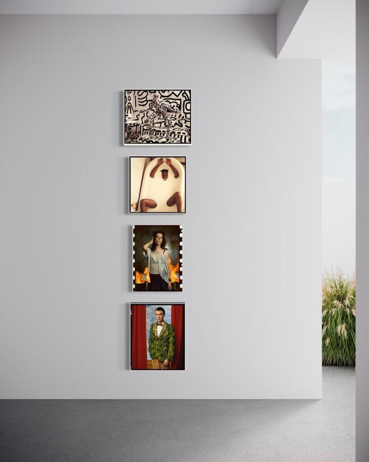 Artwork by Annie Leibovitz, The Portraits | Haring, Goldberg, Smith, Byrne Set, Made of Dye-sublimation Chroma Luxe aluminum print with floating frame 