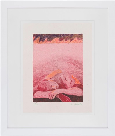 Artwork by Anthony Cudahy, Sleeper with Signs (2/30), Made of Risograph with hand-colored finishes 