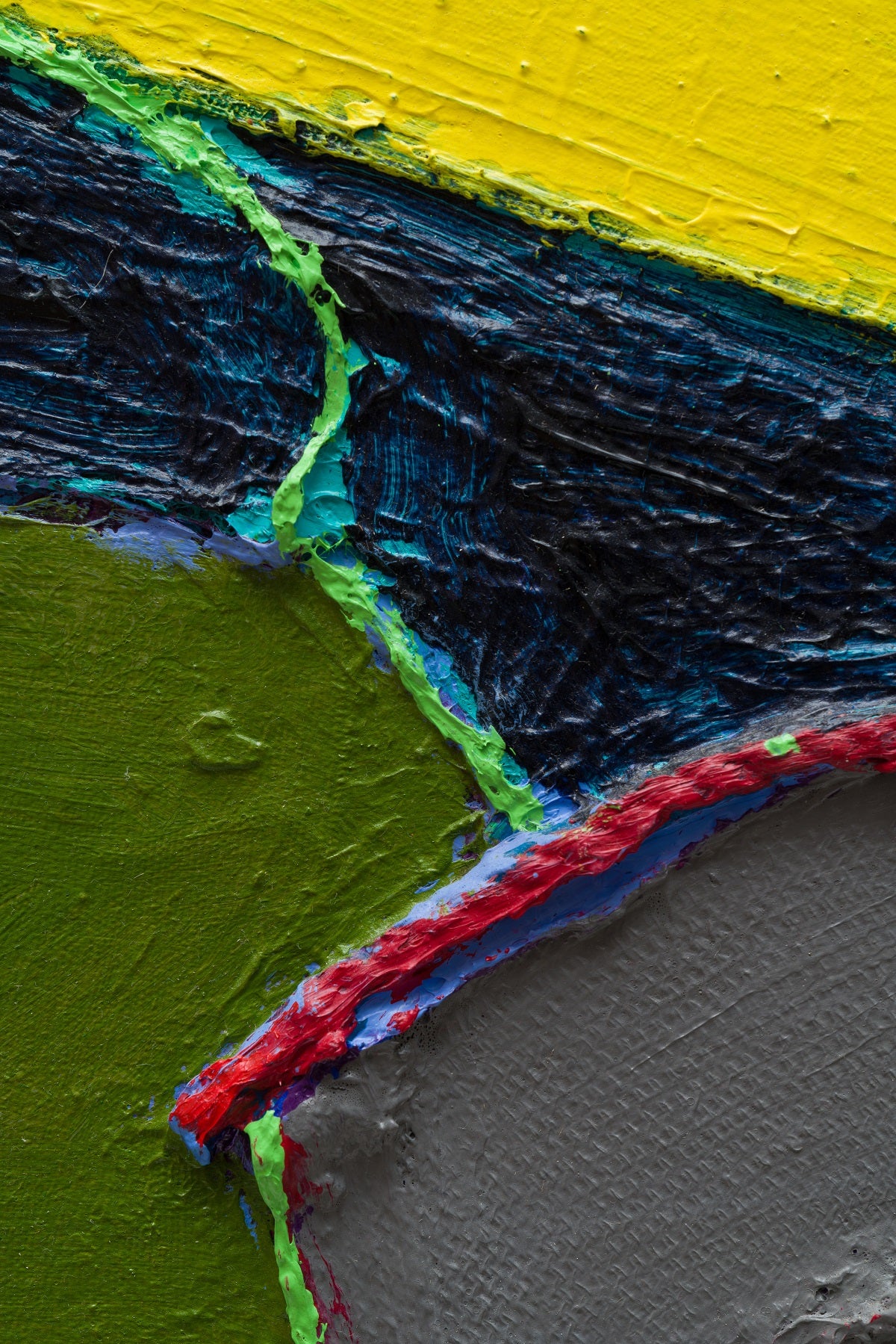 A painting of a colorful abstract painting on a white background.