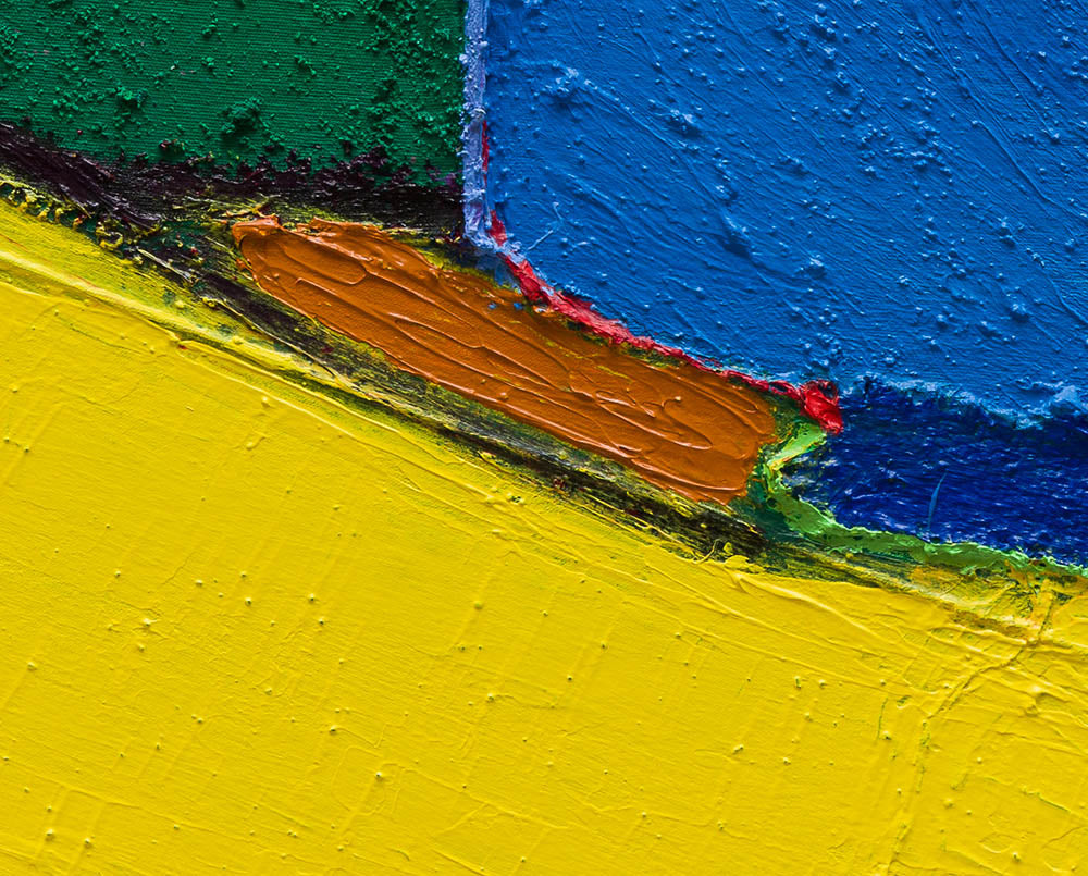 A painting of a colorful abstract painting on a white background.