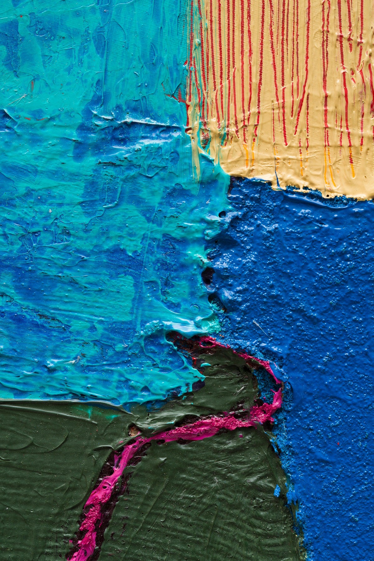 A piece of art that is on a white surface.