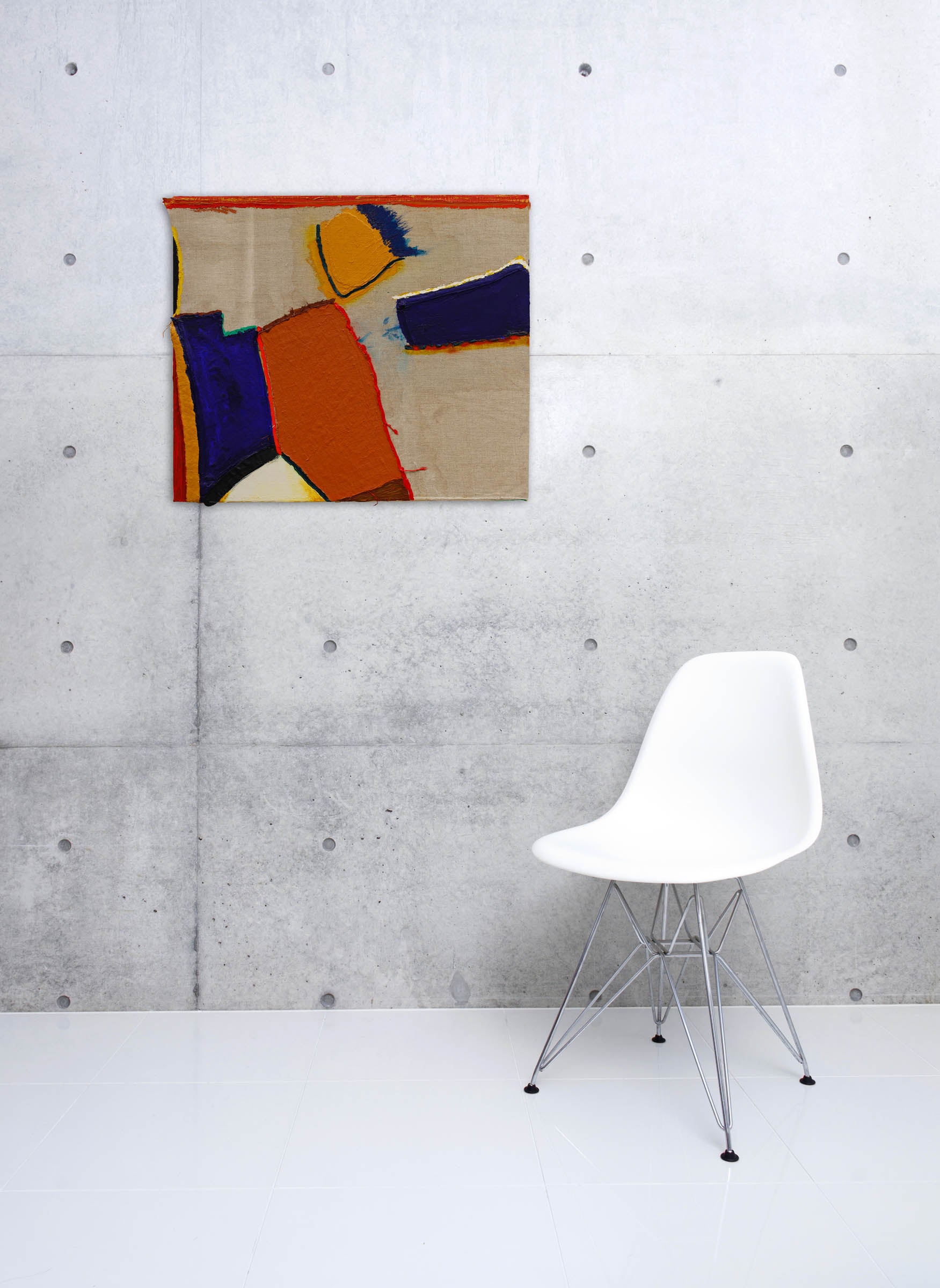 A painting on a piece of paper with a white background.