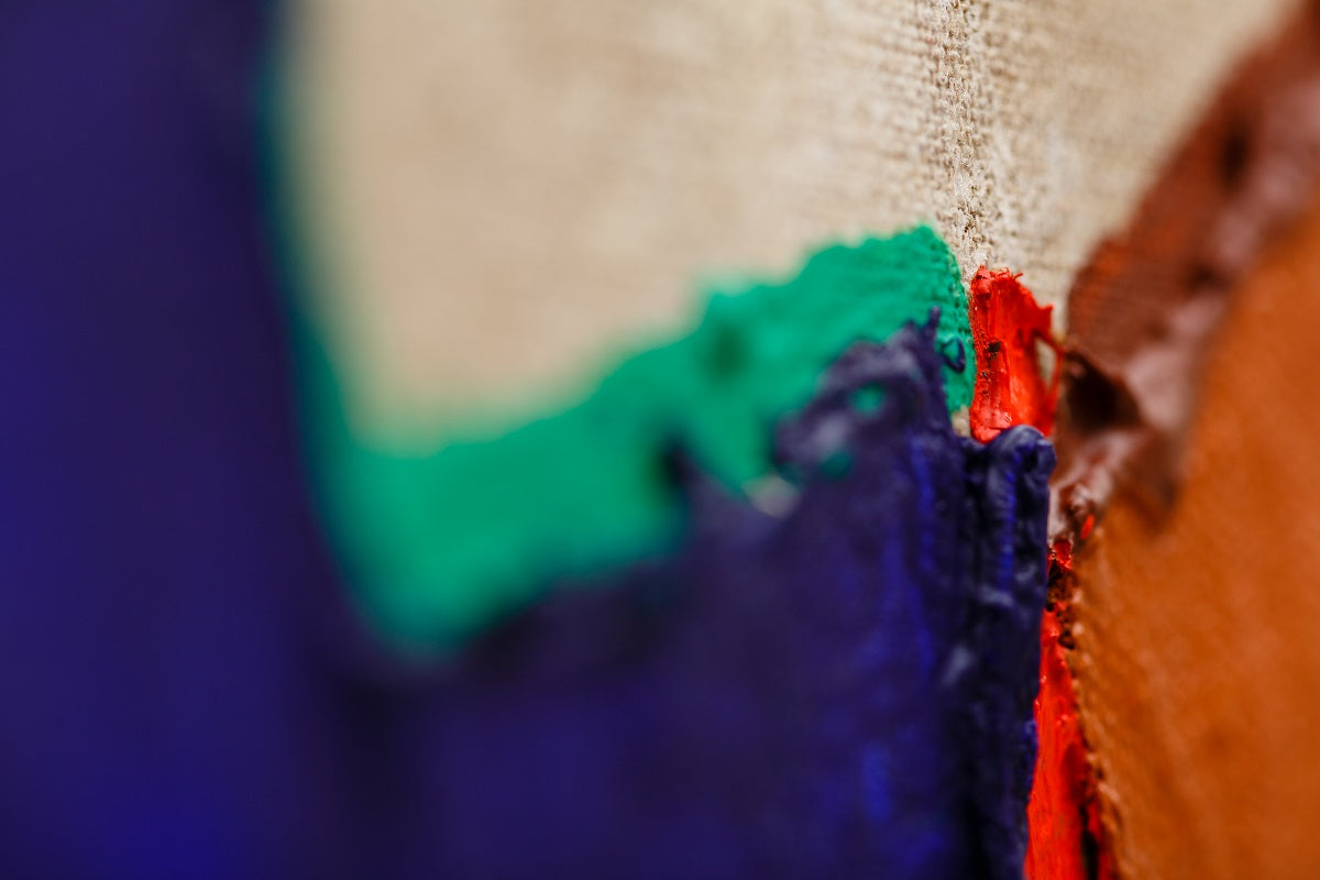 A painting on a piece of paper with a white background.