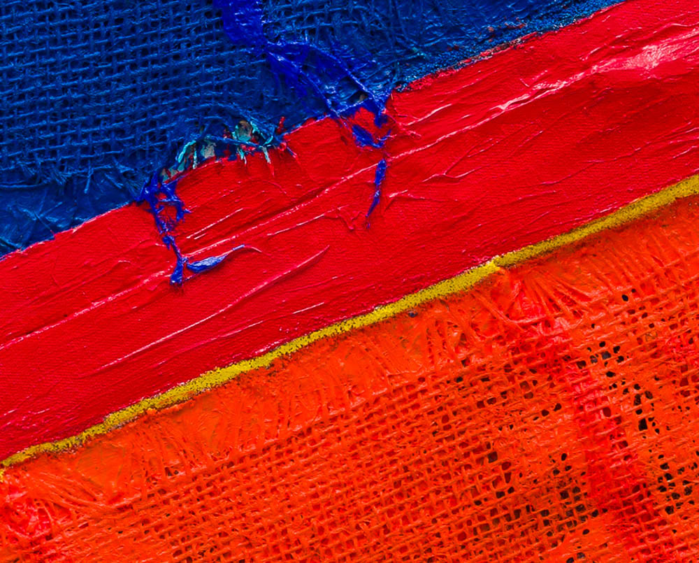 A piece of blue and red fabric on a white background.