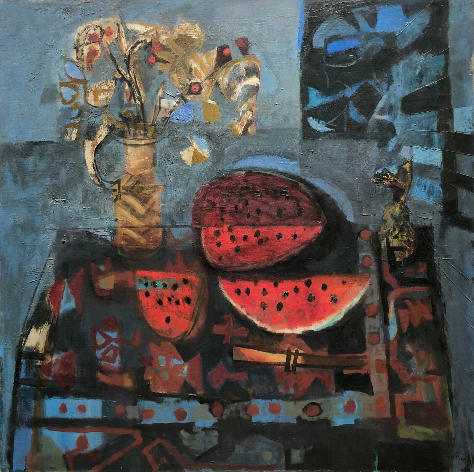 Nature morte avec fleurs et pastèque by Antoni Clavé, 1953