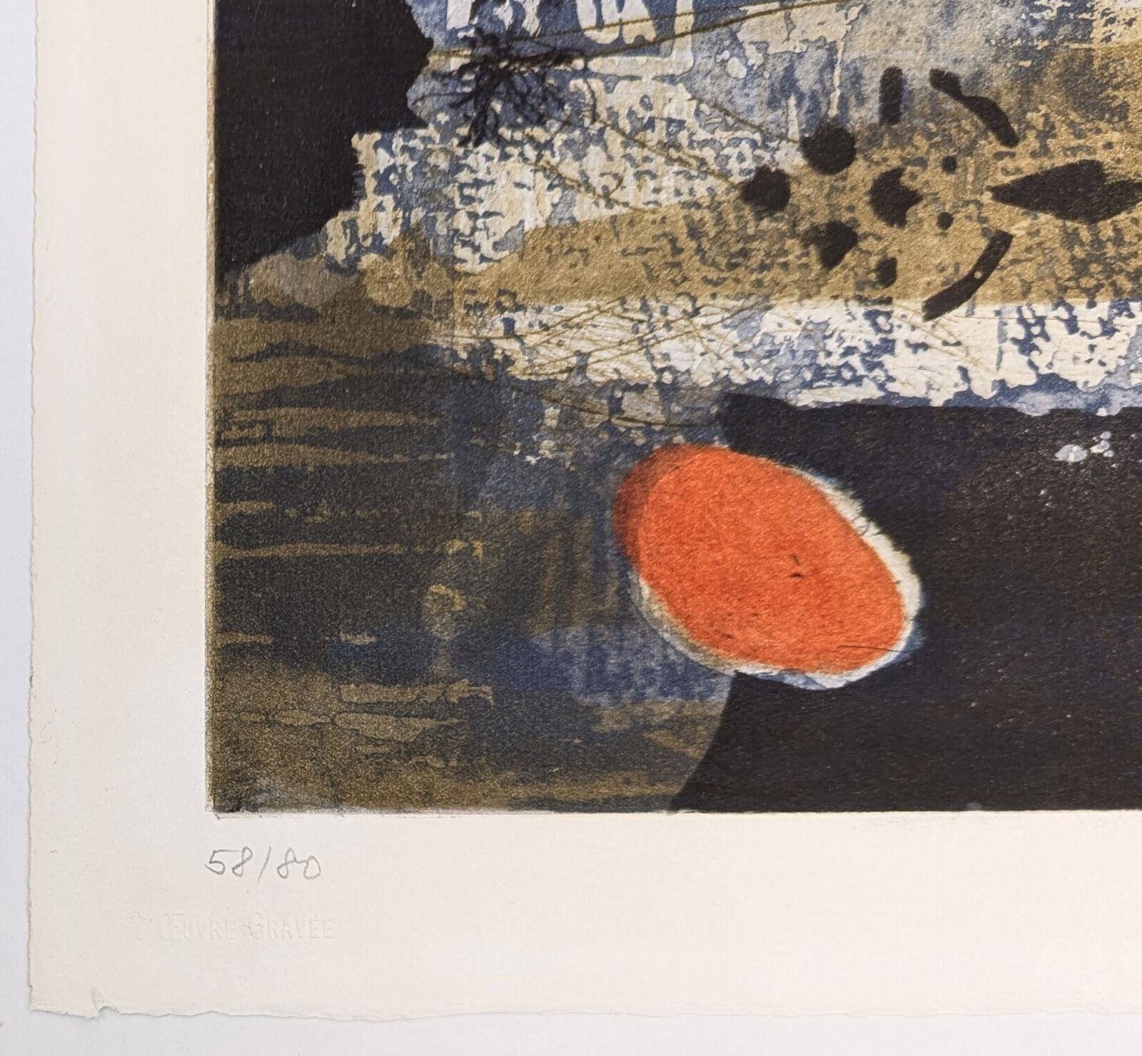 Artwork by Antoni Clavé, Bleu-Rouge (hand signed etching and aquatint), Made of Etching And Aquatint 