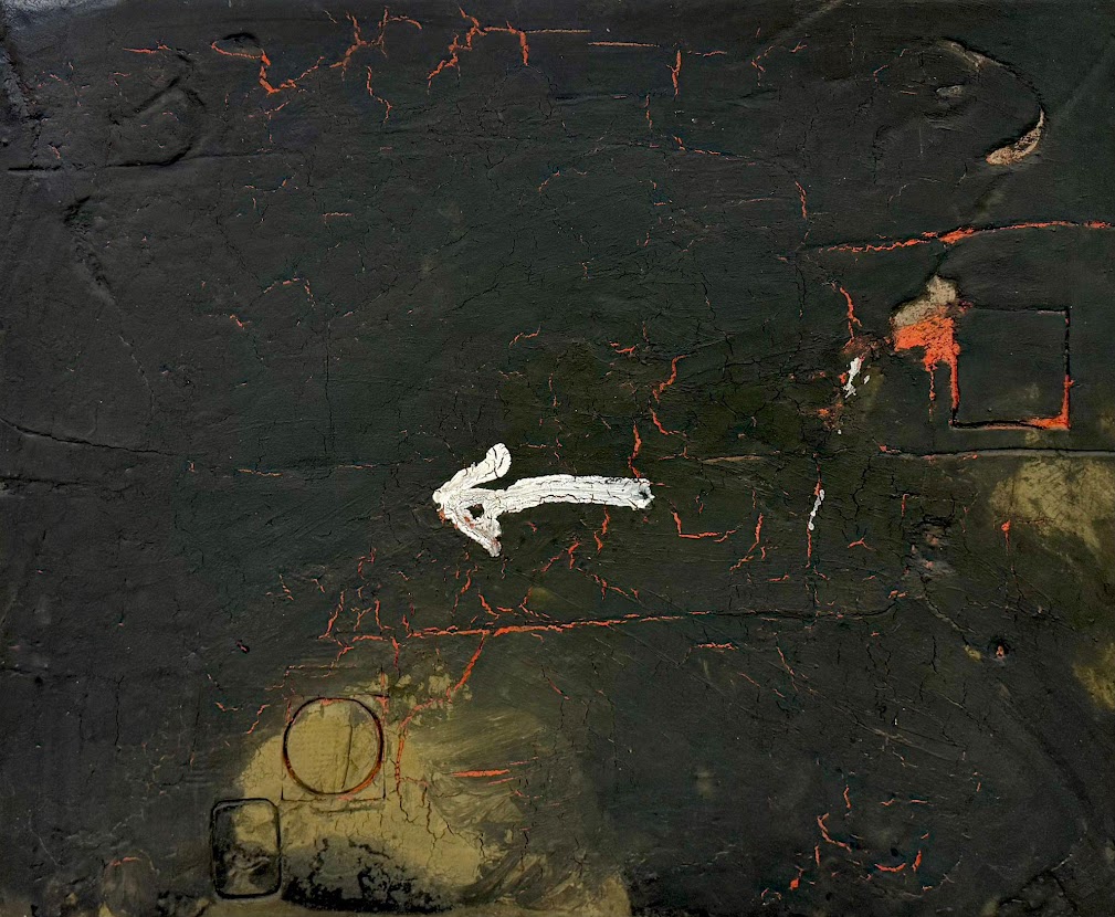 Fletxa blanca sobre negre by Antoni Tàpies, 1980