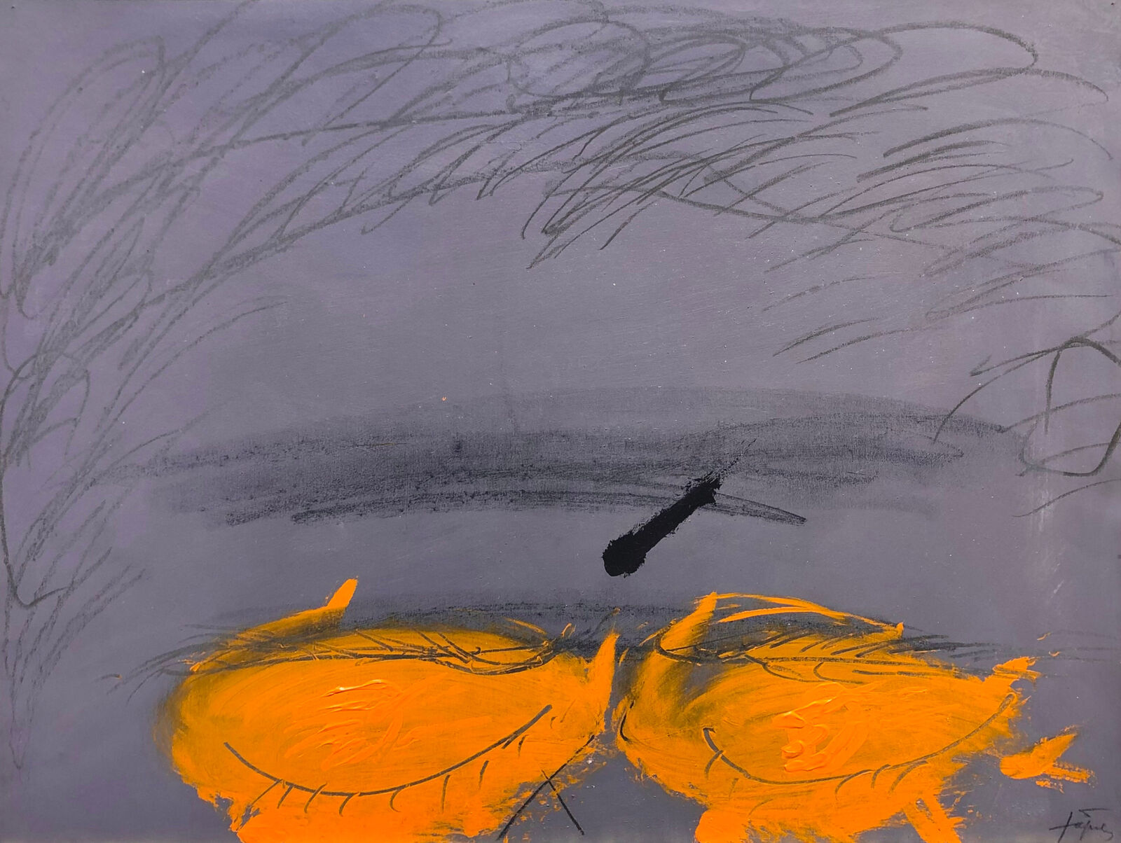 Gris i taronja by Antoni Tàpies, 1973