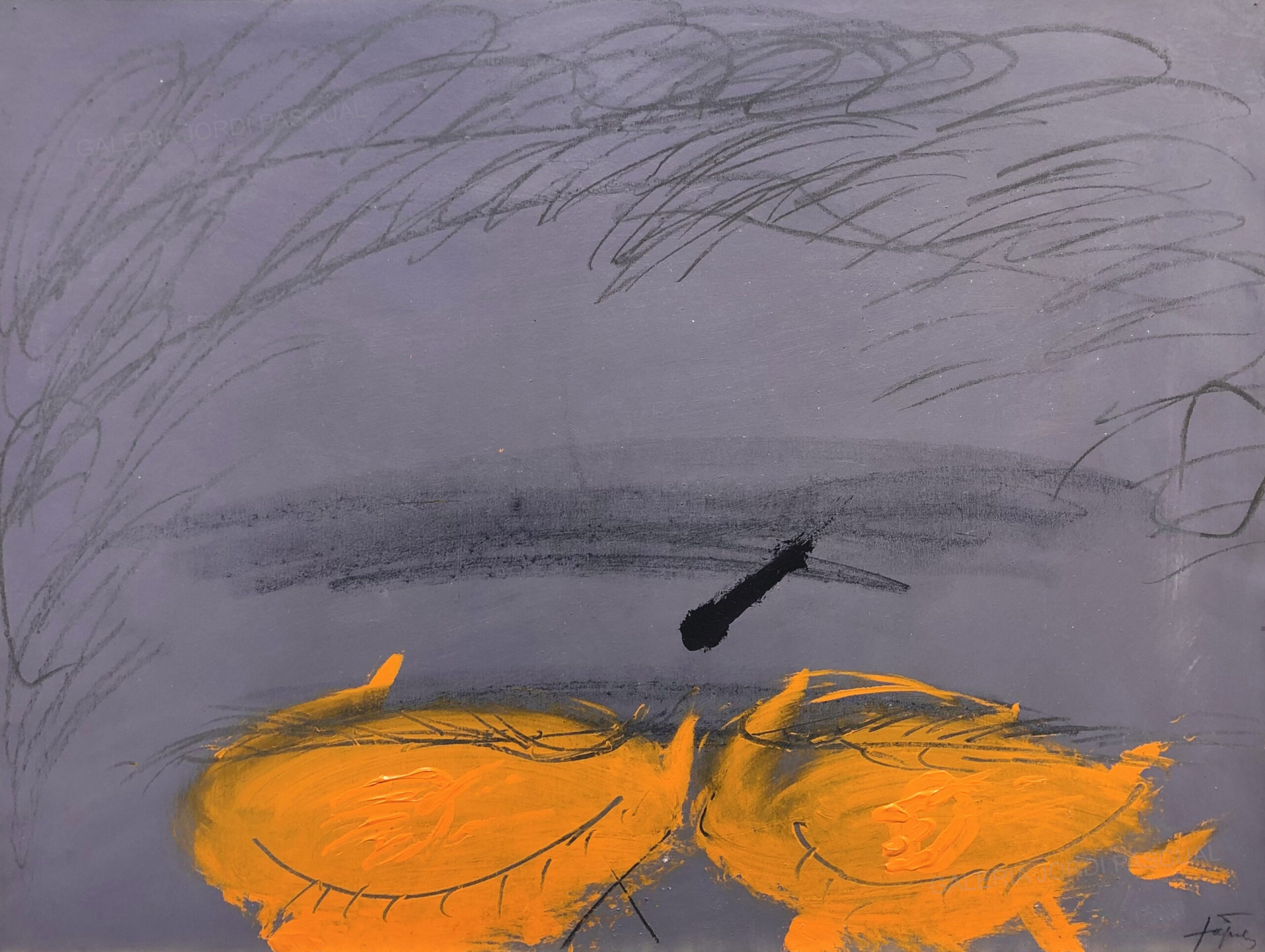 Gris y naranja by Antoni Tàpies, 1973