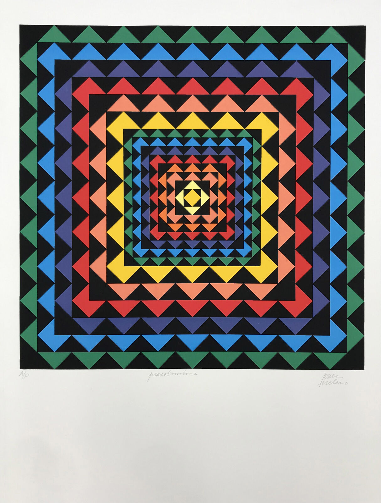 A colorful square with a square in the middle of it.