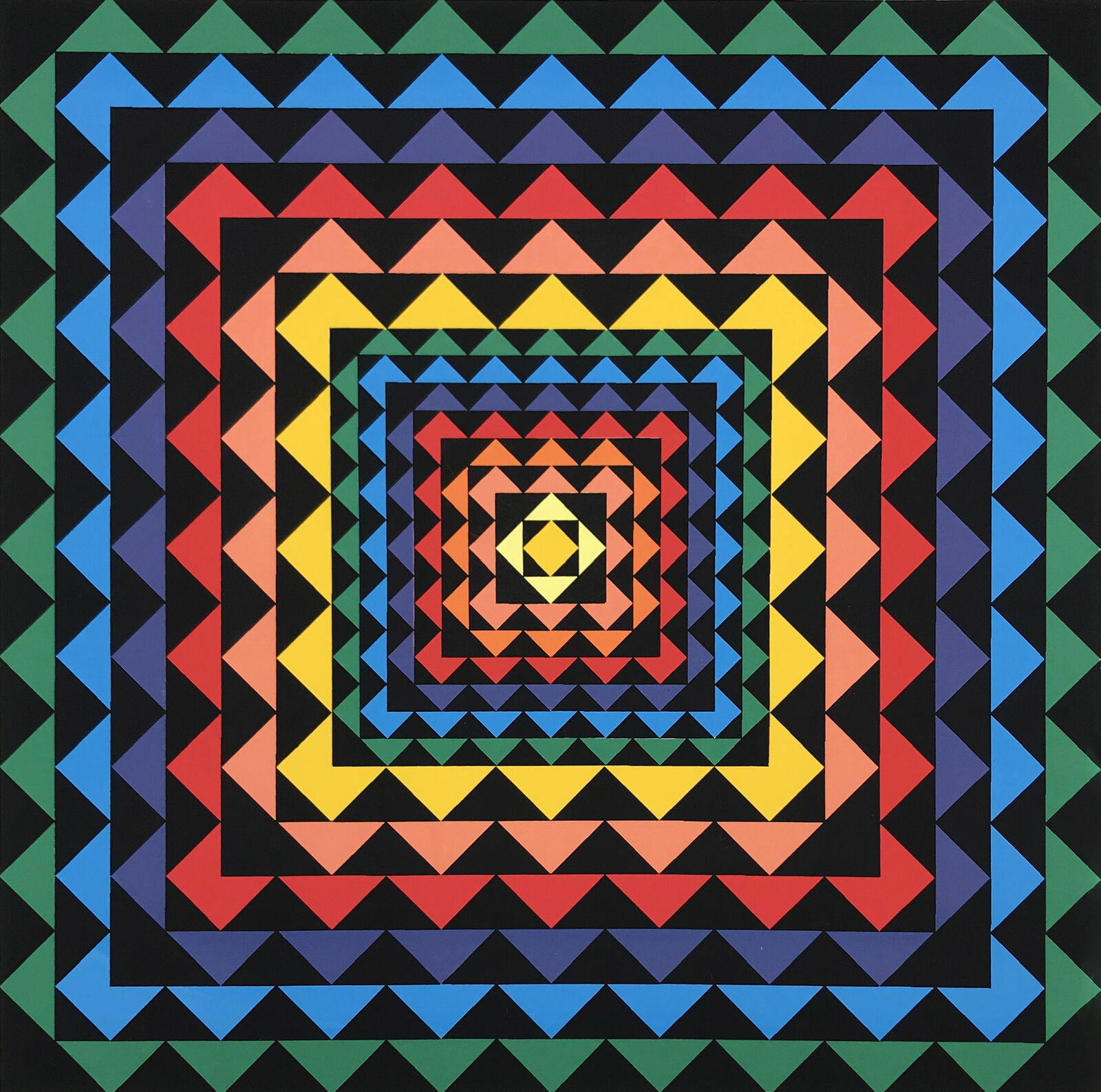 A colorful square with a square in the middle of it.