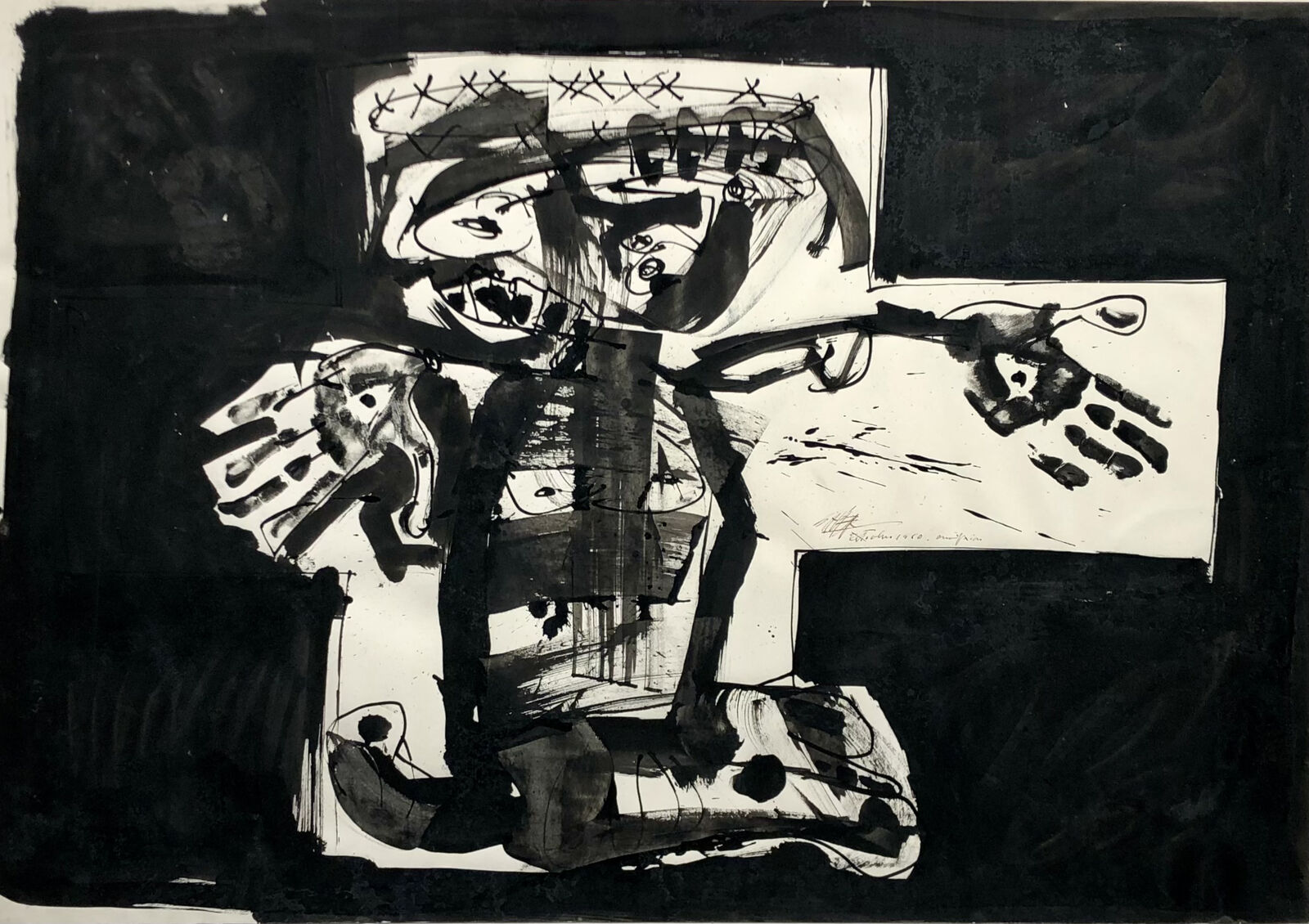 Crucifixion by Antonio Saura, 1960