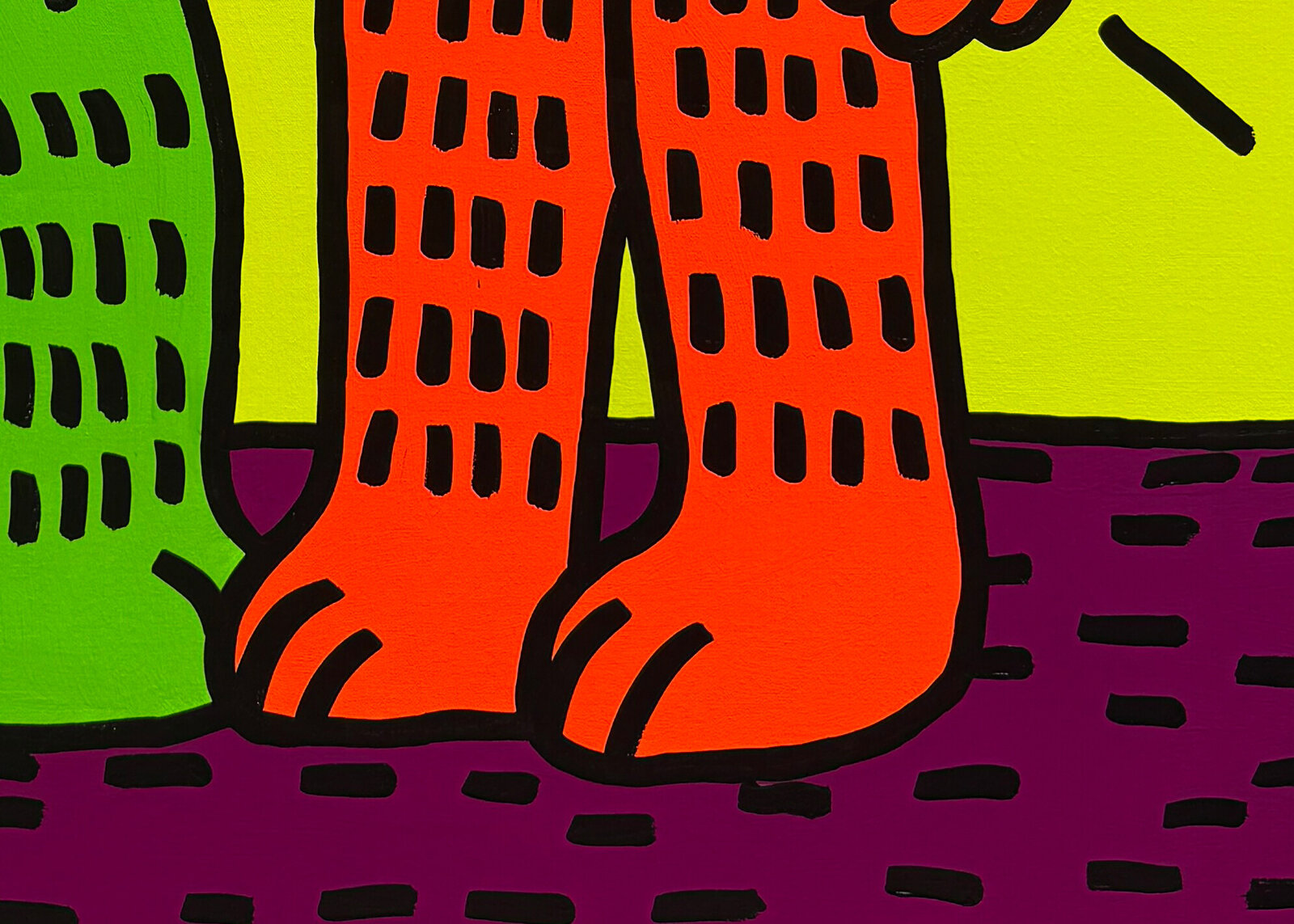 A colorful pop-art style illustration of two hugging figures.