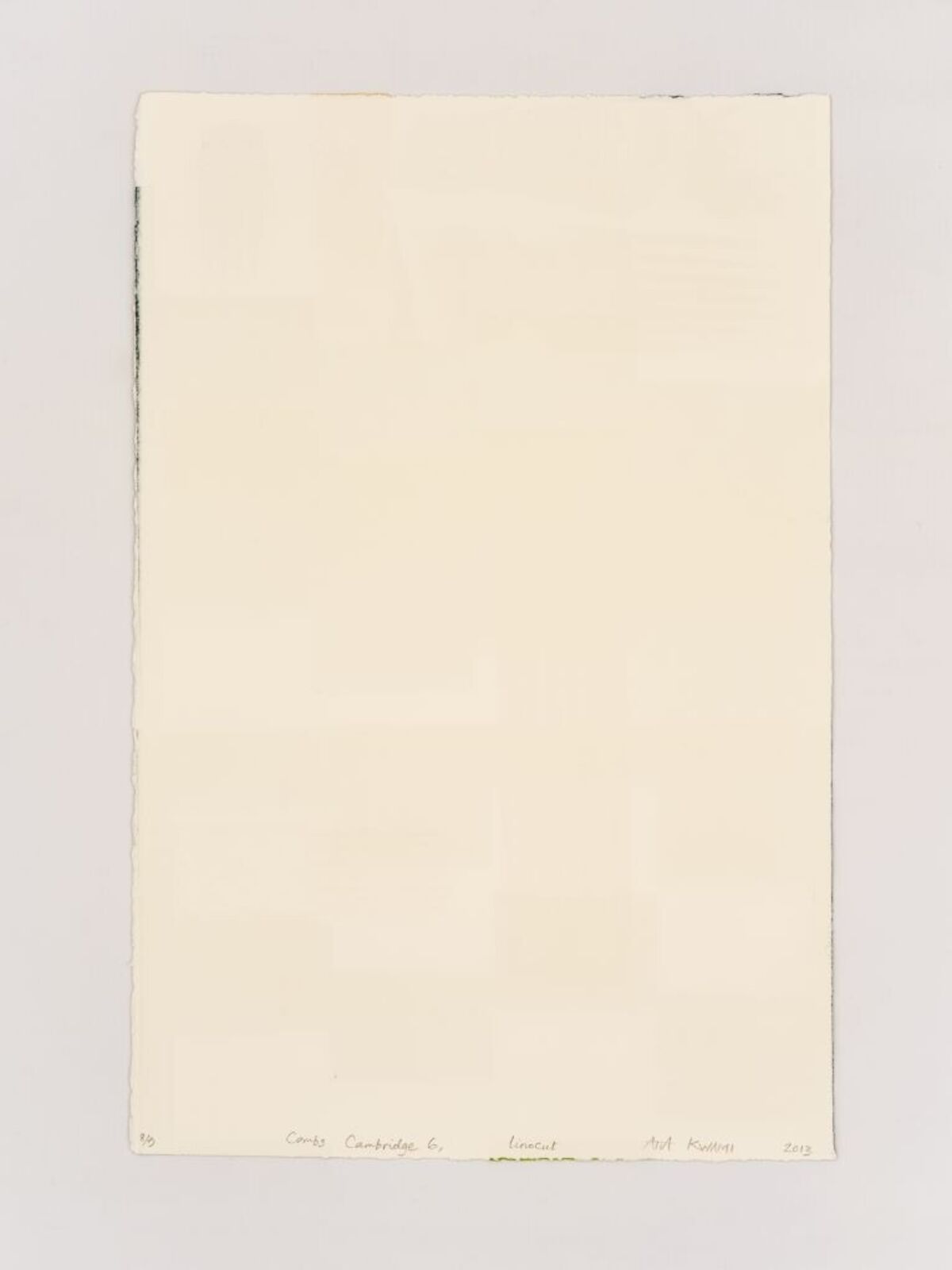 Artwork by Atta Kwami, Combs Cambridge 6, Made of Linocut on BFK Rives Paper, Intaglio Litho / Relief Ink 