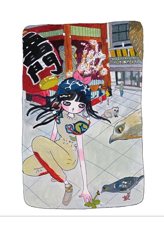 Artwork by Aya Takano, Deep-Connecting with Nature, Made of Archival Pigment Print + Silkscreen 