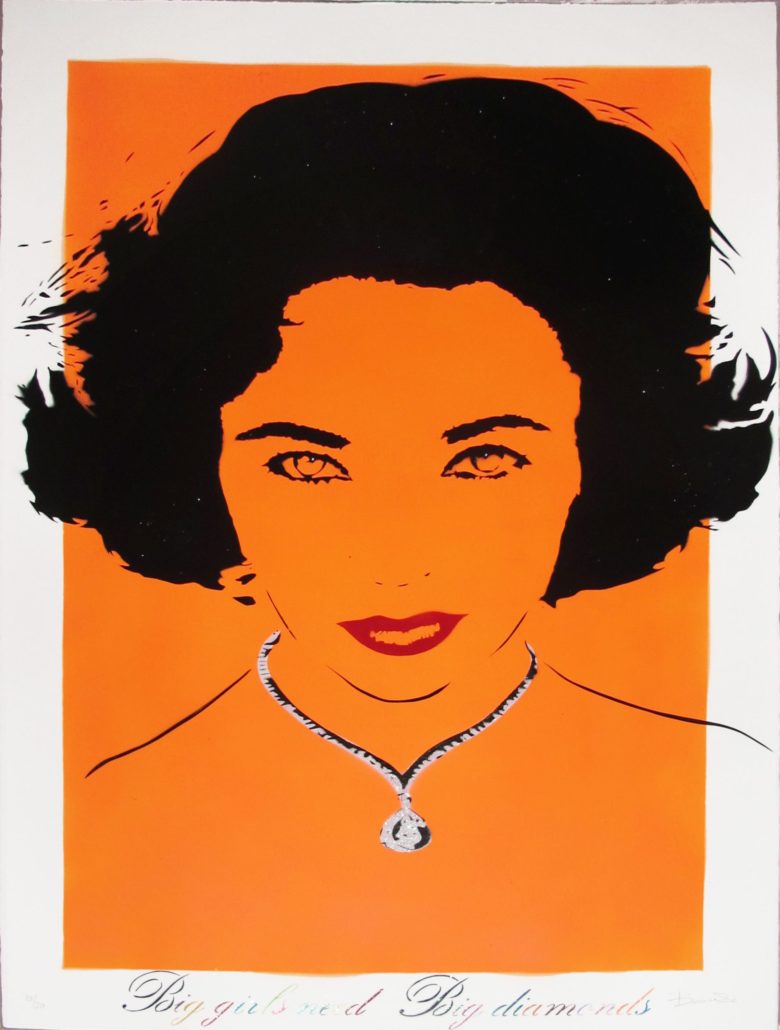 A picture of a woman with a diamond necklace.