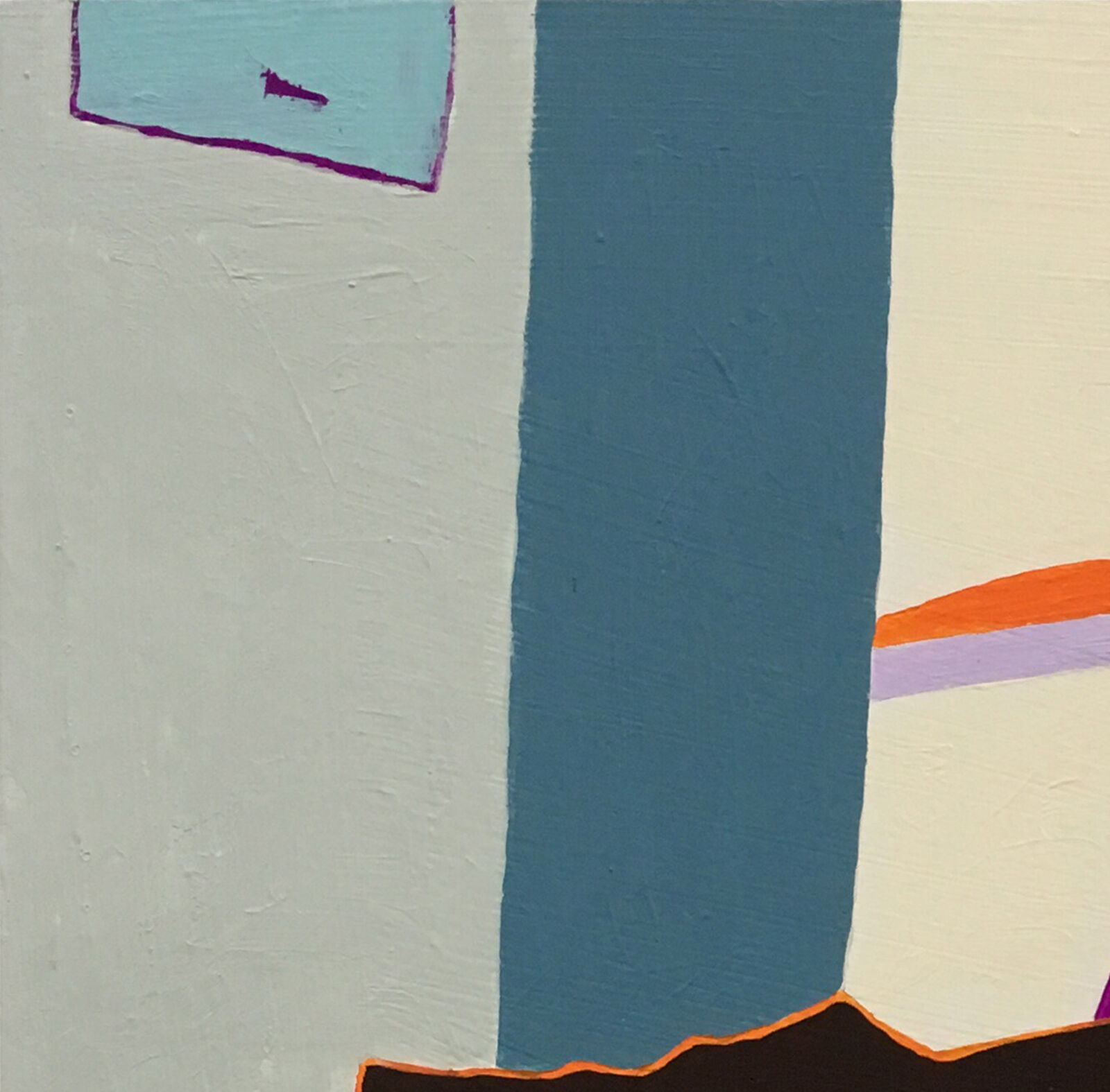 An abstract composition of layered geometric shapes and bold colors.
