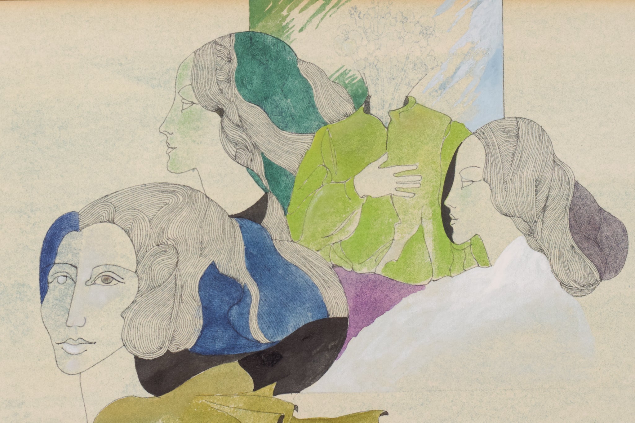 Artwork by Bartolomé Liarte Aparicio, Surreal Faces, Made of Watercolour on paper 