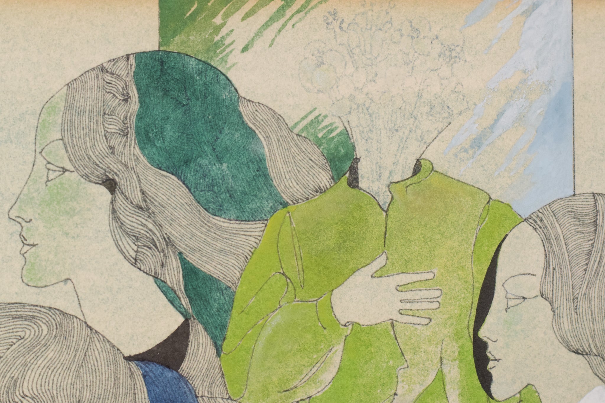 Artwork by Bartolomé Liarte Aparicio, Surreal Faces, Made of Watercolour on paper 