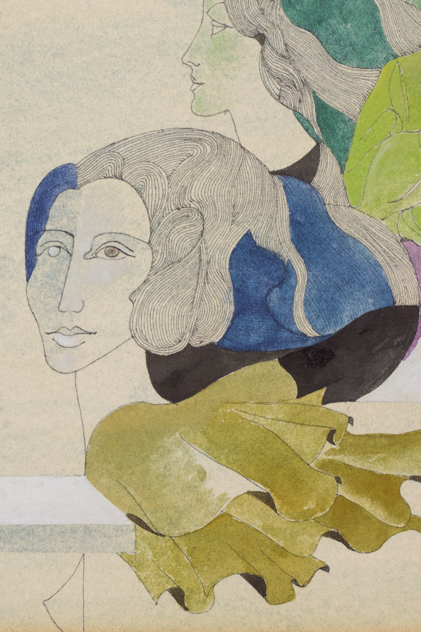 Artwork by Bartolomé Liarte Aparicio, Surreal Faces, Made of Watercolour on paper 