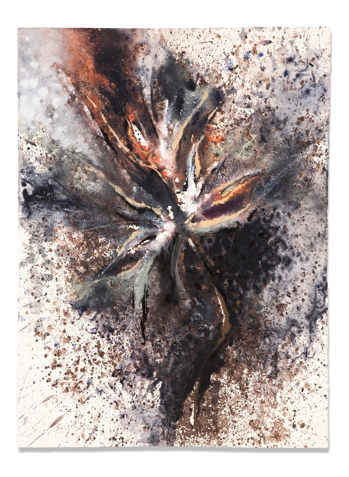 A painting of a flower on a white background.