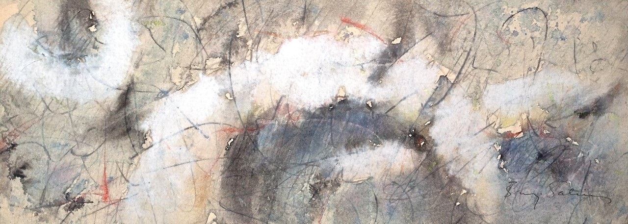 A painting of a group of people in a field.