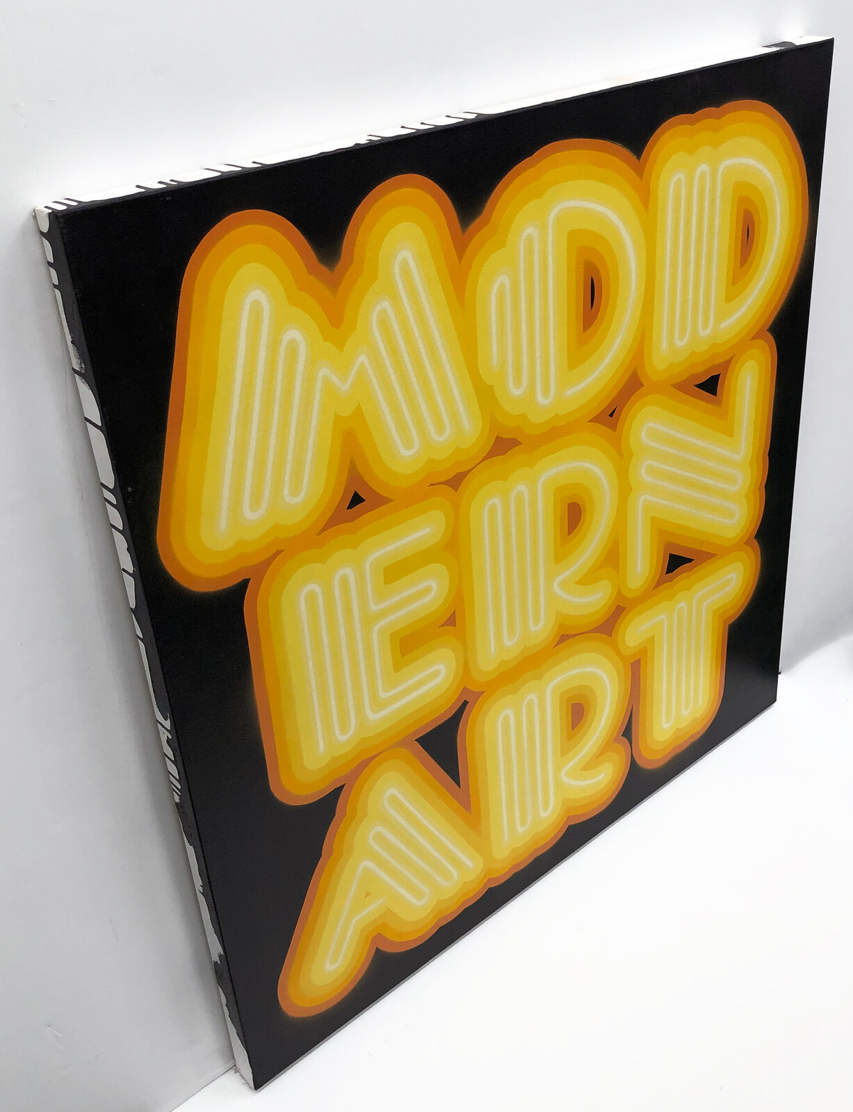 Artwork by Ben Eine, Neon Yellow Modern Art (Original Painting), Made of Spray Paint On Canvas 