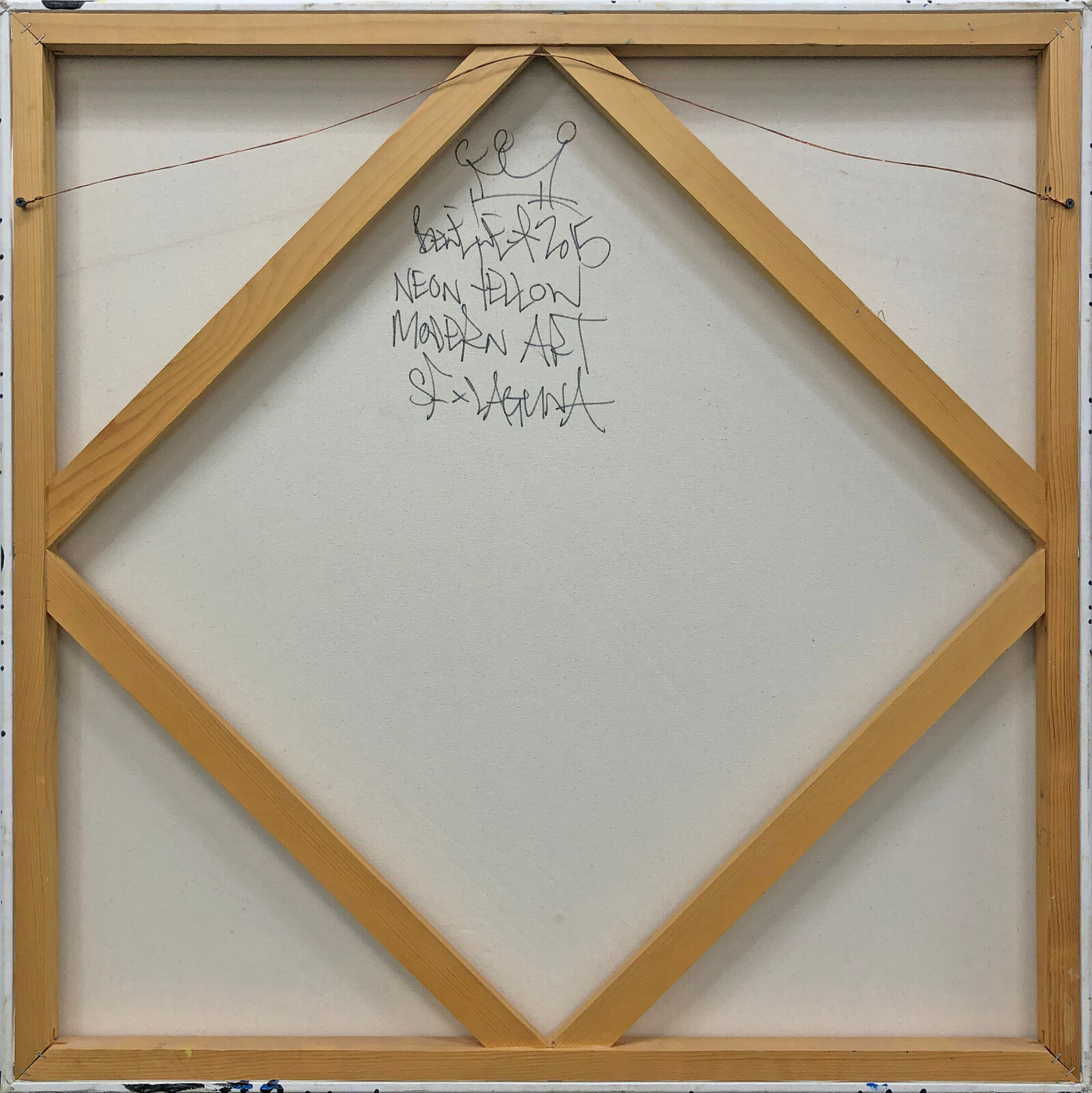 Artwork by Ben Eine, Neon Yellow Modern Art (Original Painting), Made of Spray Paint On Canvas 