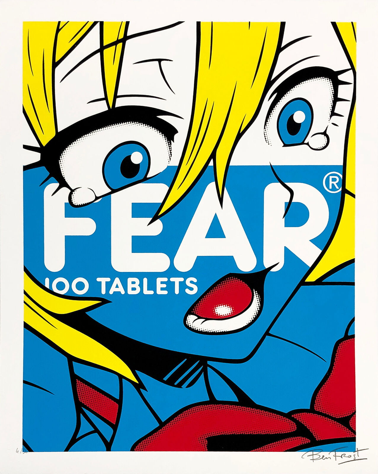 Artwork by Ben Frost, FEAR (BLUE), Made of Screen Print 