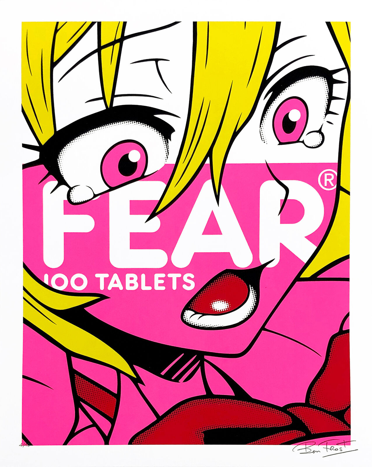 Artwork by Ben Frost, FEAR (PINK), Made of Screen Print 