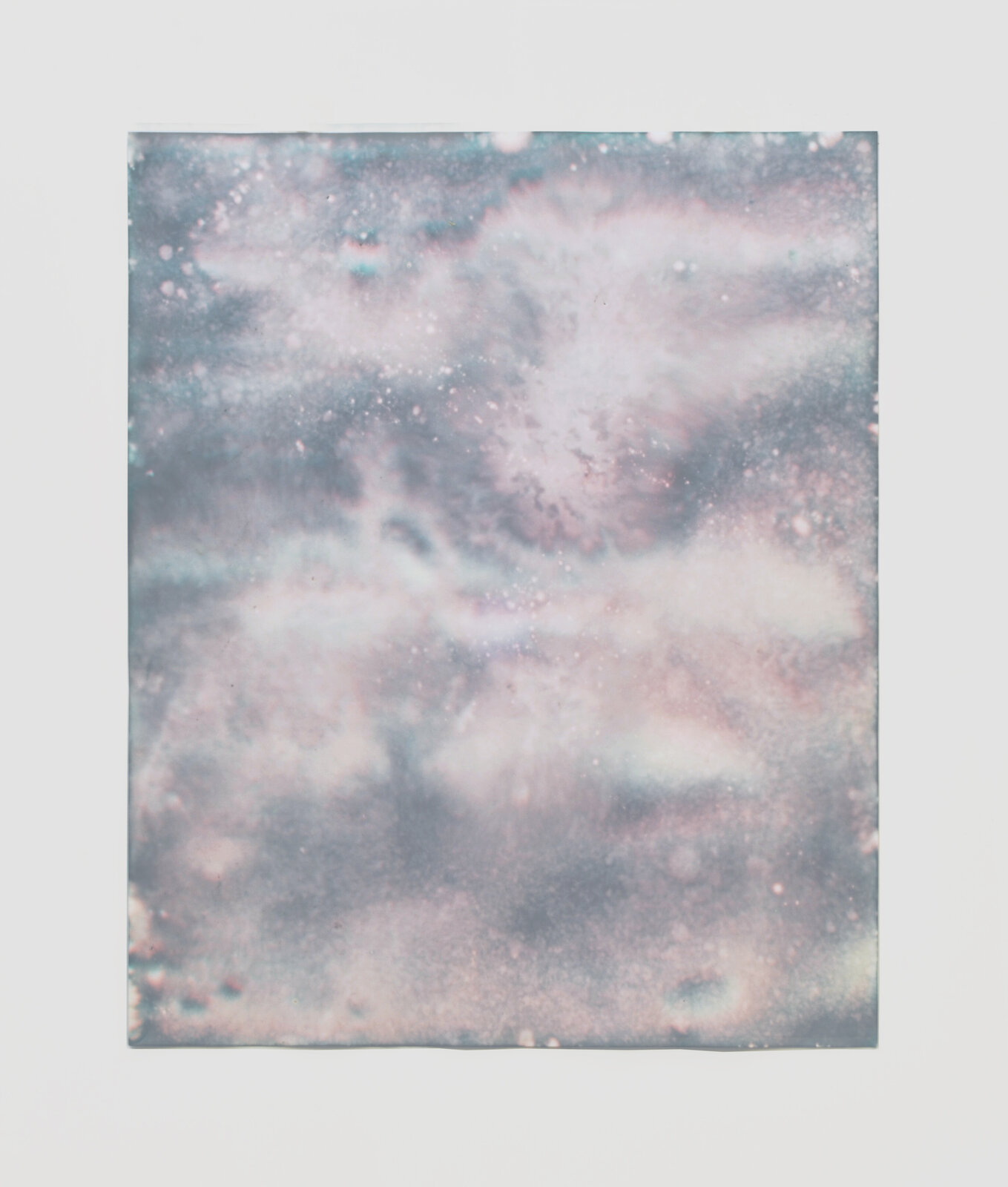 A dreamy abstract composition blending cosmic and celestial imagery with soft pastel hues.
