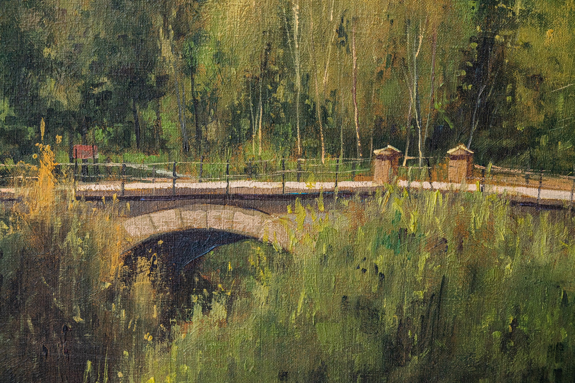 Artwork by Benito Sánchez Hidalgo, Catalan Mountain Landscape with Bridge, Made of Oil on canvas 