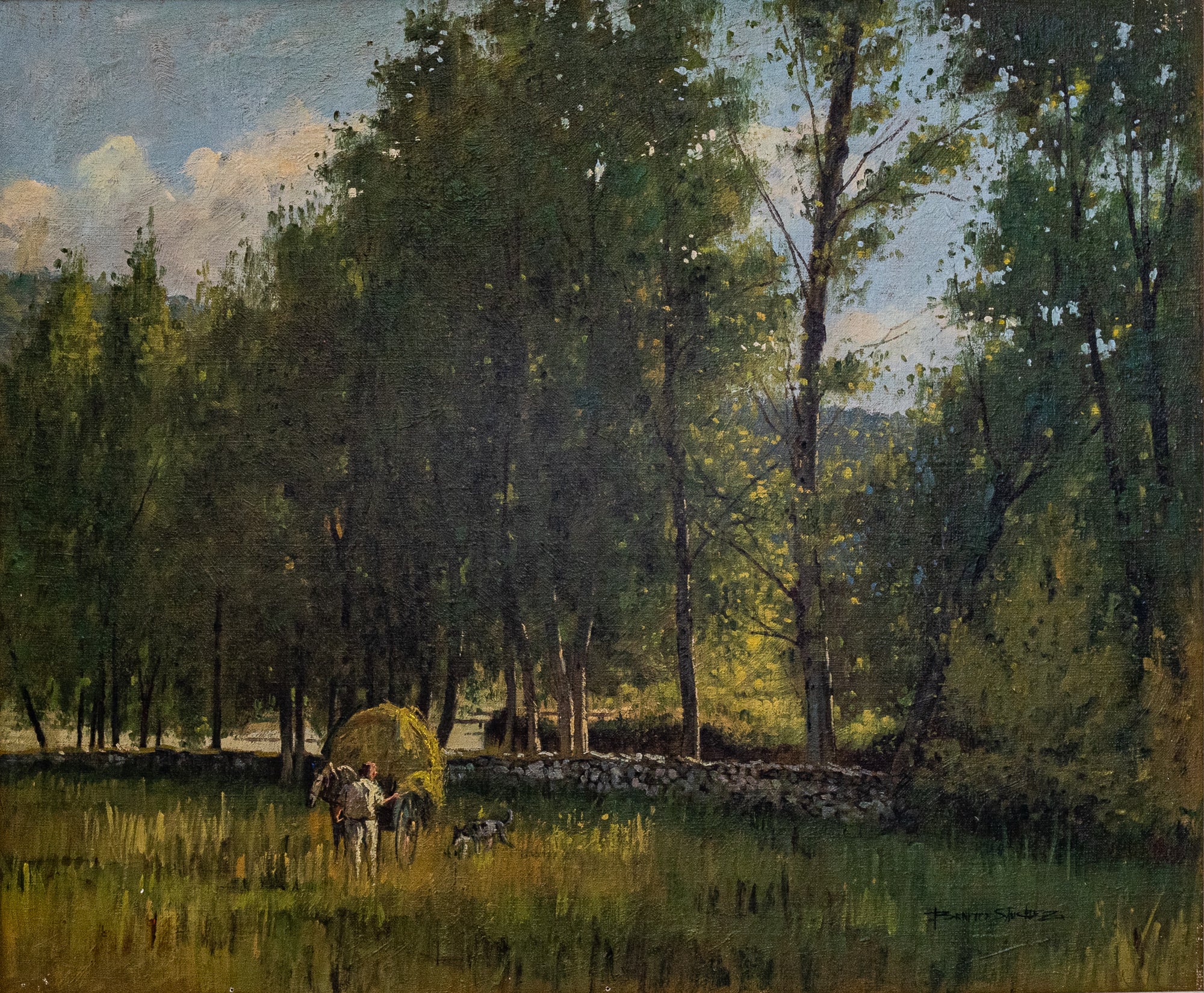 Harvesting Hay by Benito Sánchez Hidalgo, Late 20th Century