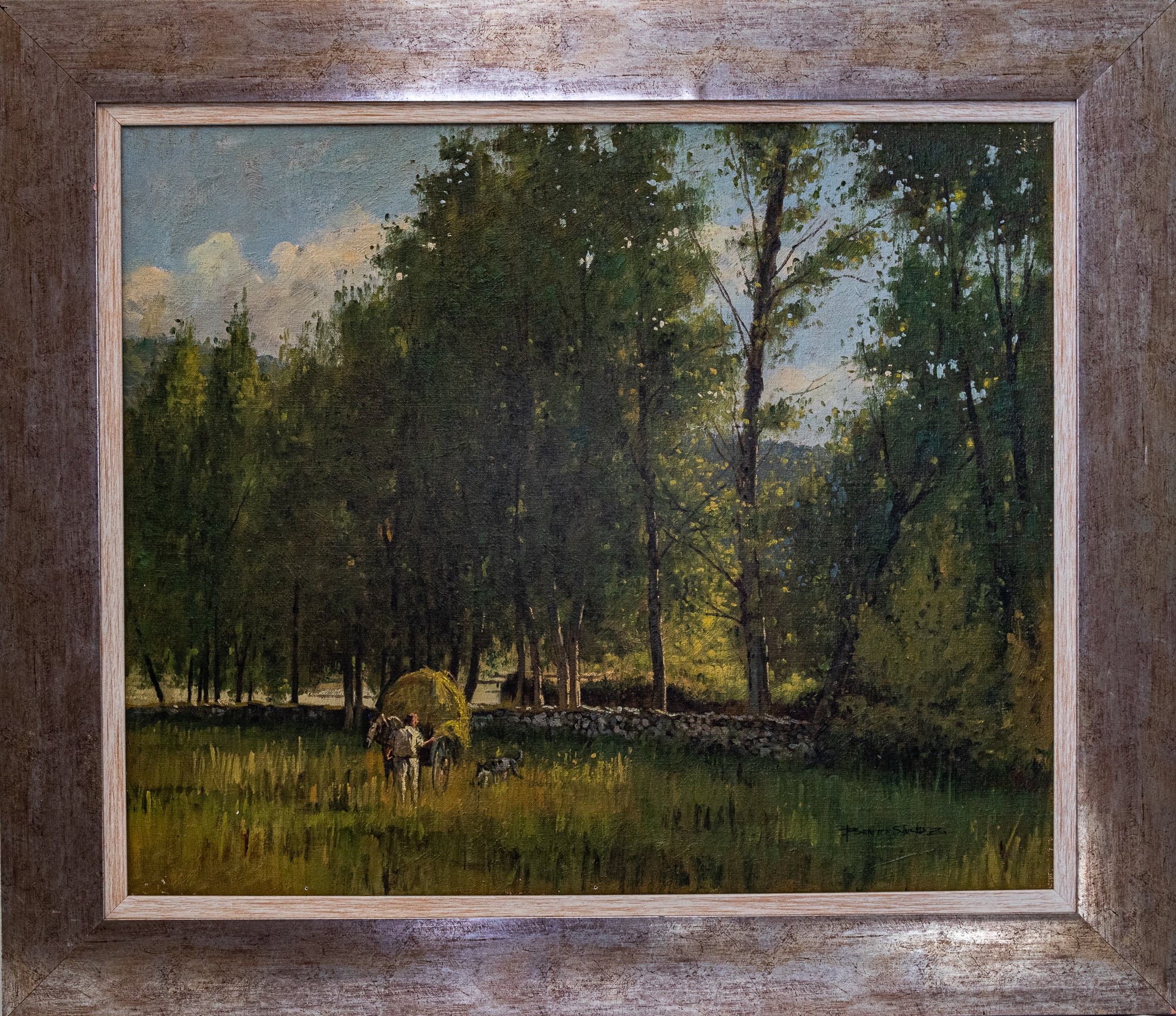 Artwork by Benito Sánchez Hidalgo, Harvesting Hay, Made of Oil on canvas 