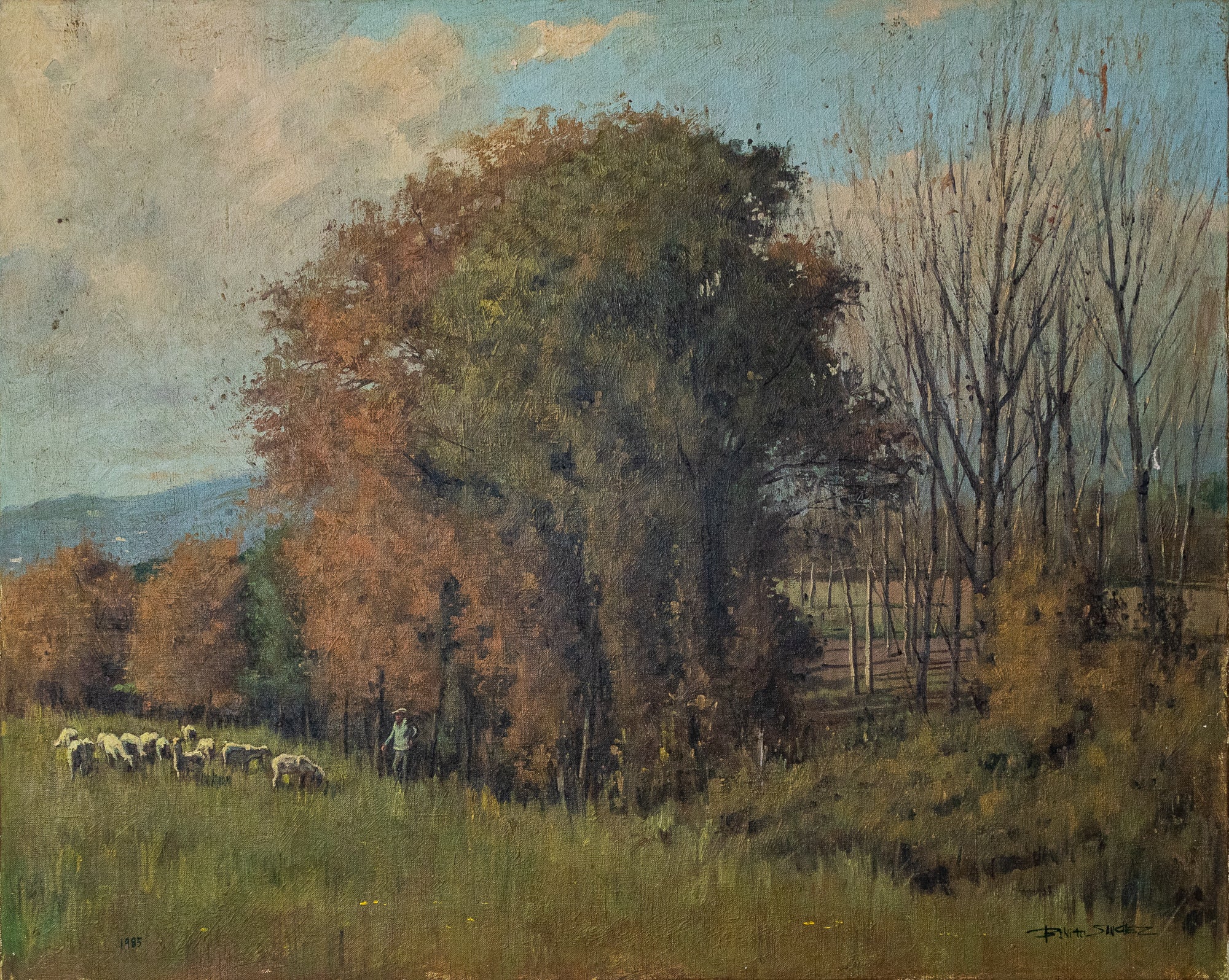 The Shepherd and his Flock by Benito Sánchez Hidalgo, null
