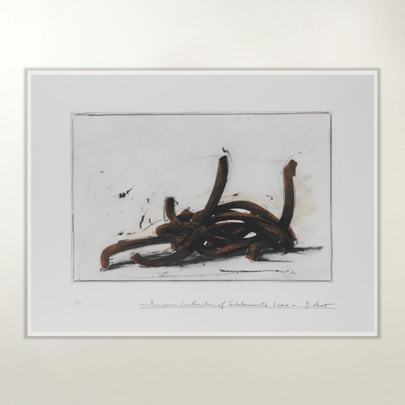 Artwork by Bernar Venet, Random Combination of Indeterminate Lines (Portfolio of 6), Made of 6 Etchings 