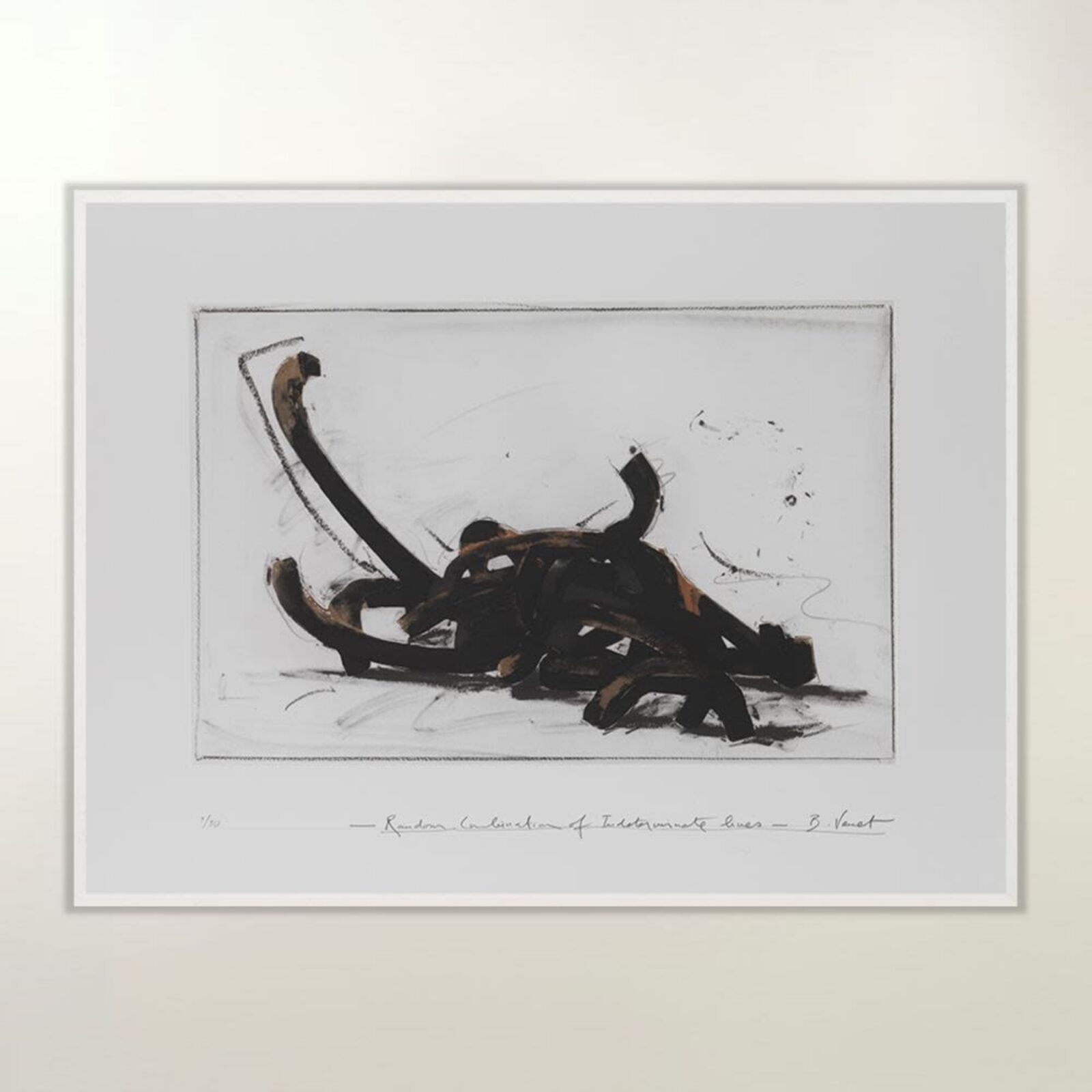 Artwork by Bernar Venet, Random Combination of Indeterminate Lines (Portfolio of 6), Made of 6 Etchings 