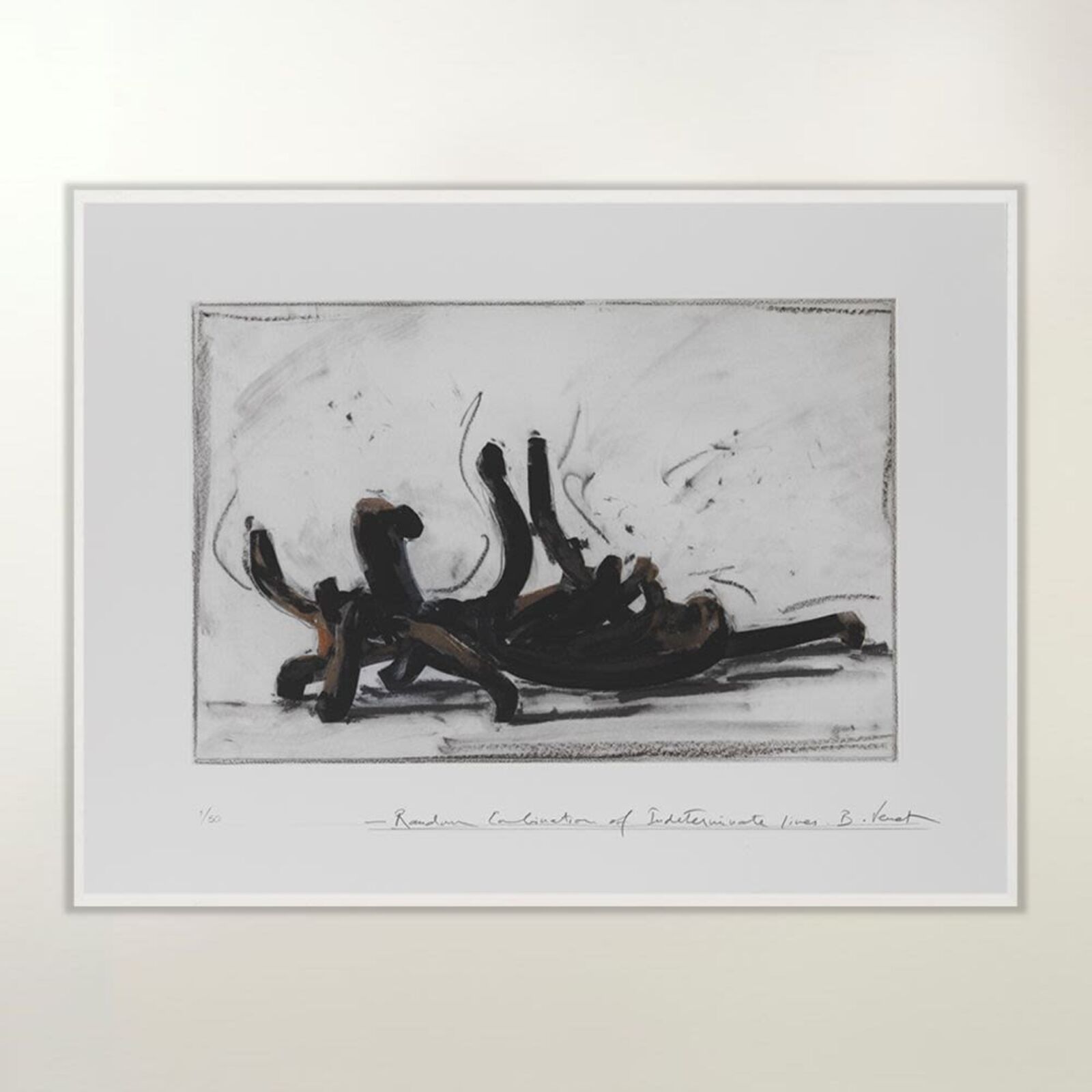 Artwork by Bernar Venet, Random Combination of Indeterminate Lines (Portfolio of 6), Made of 6 Etchings 