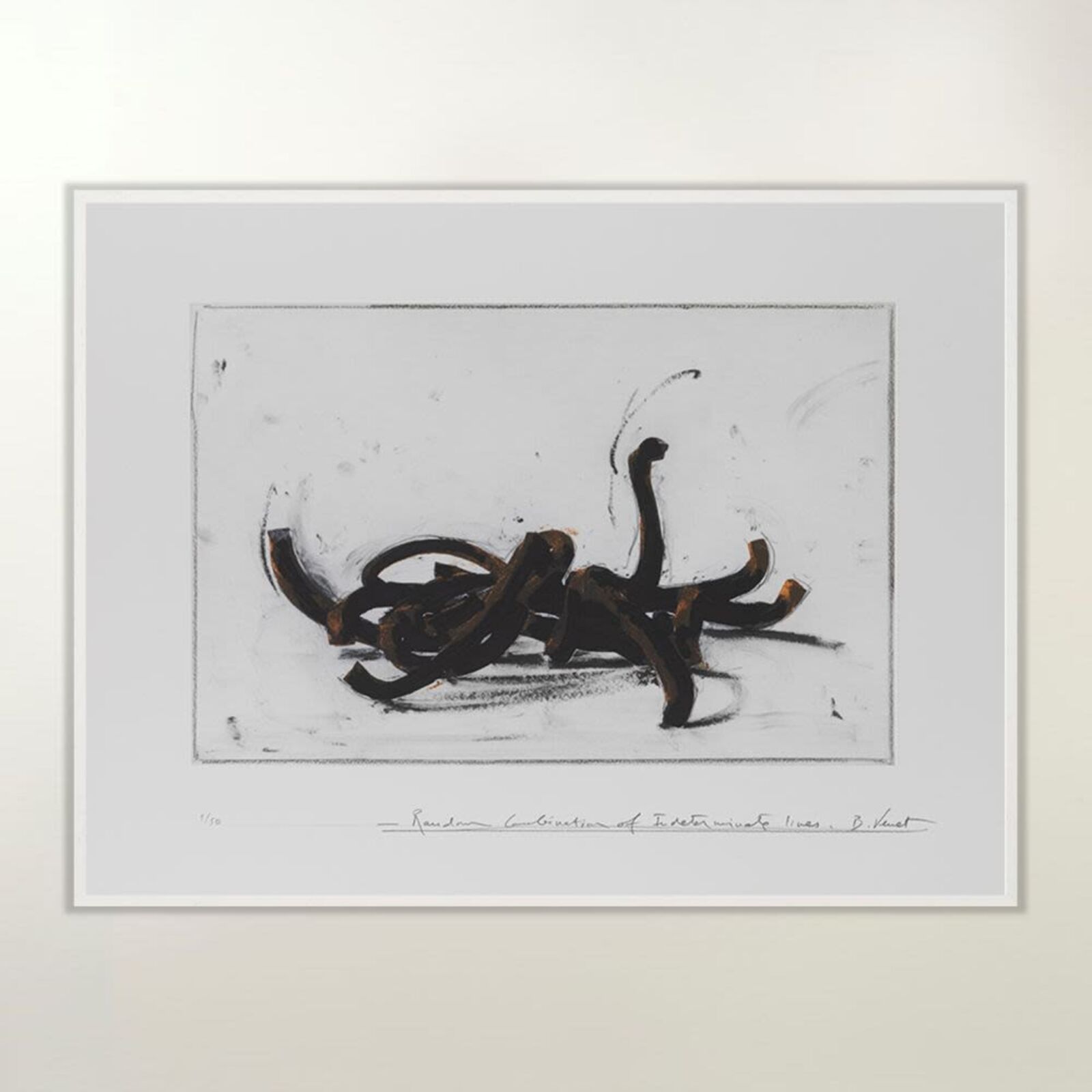 Artwork by Bernar Venet, Random Combination of Indeterminate Lines (Portfolio of 6), Made of 6 Etchings 