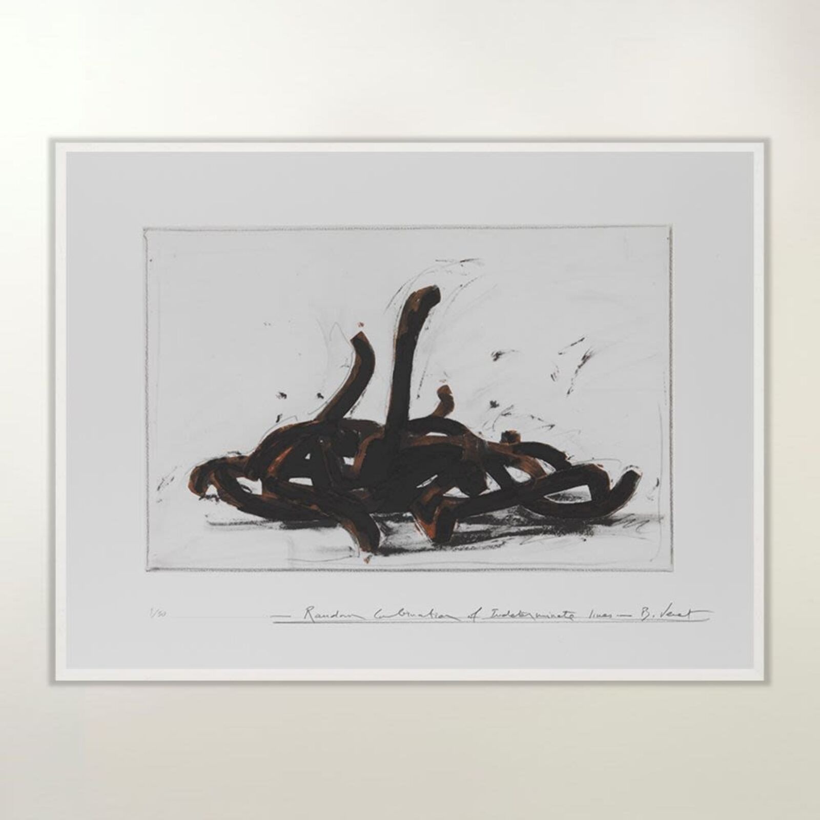 Artwork by Bernar Venet, Random Combination of Indeterminate Lines (Portfolio of 6), Made of 6 Etchings 