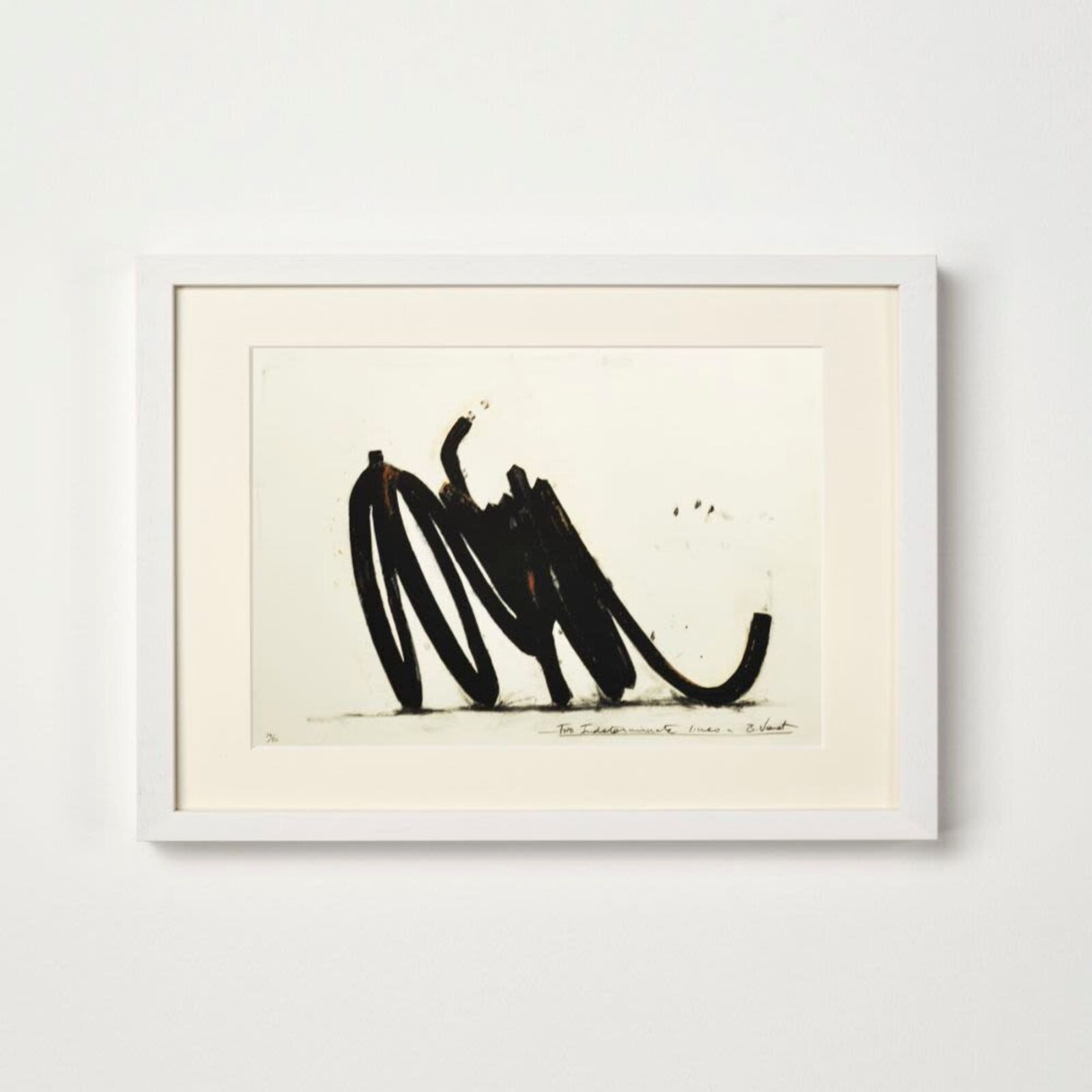 Artwork by Bernar Venet, Two Indeterminate Lines (Portfolio of 3), Made of Etching 