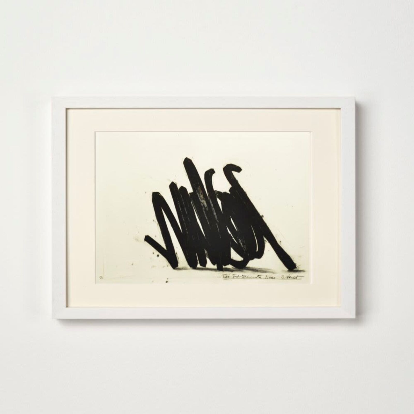 Artwork by Bernar Venet, Two Indeterminate Lines (Portfolio of 3), Made of Etching 