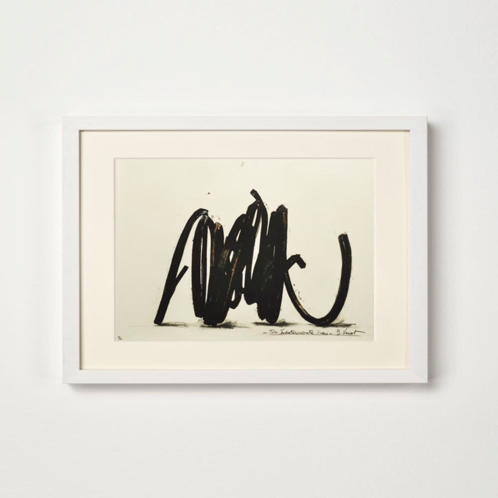Artwork by Bernar Venet, Two Indeterminate Lines (Portfolio of 3), Made of Etching 