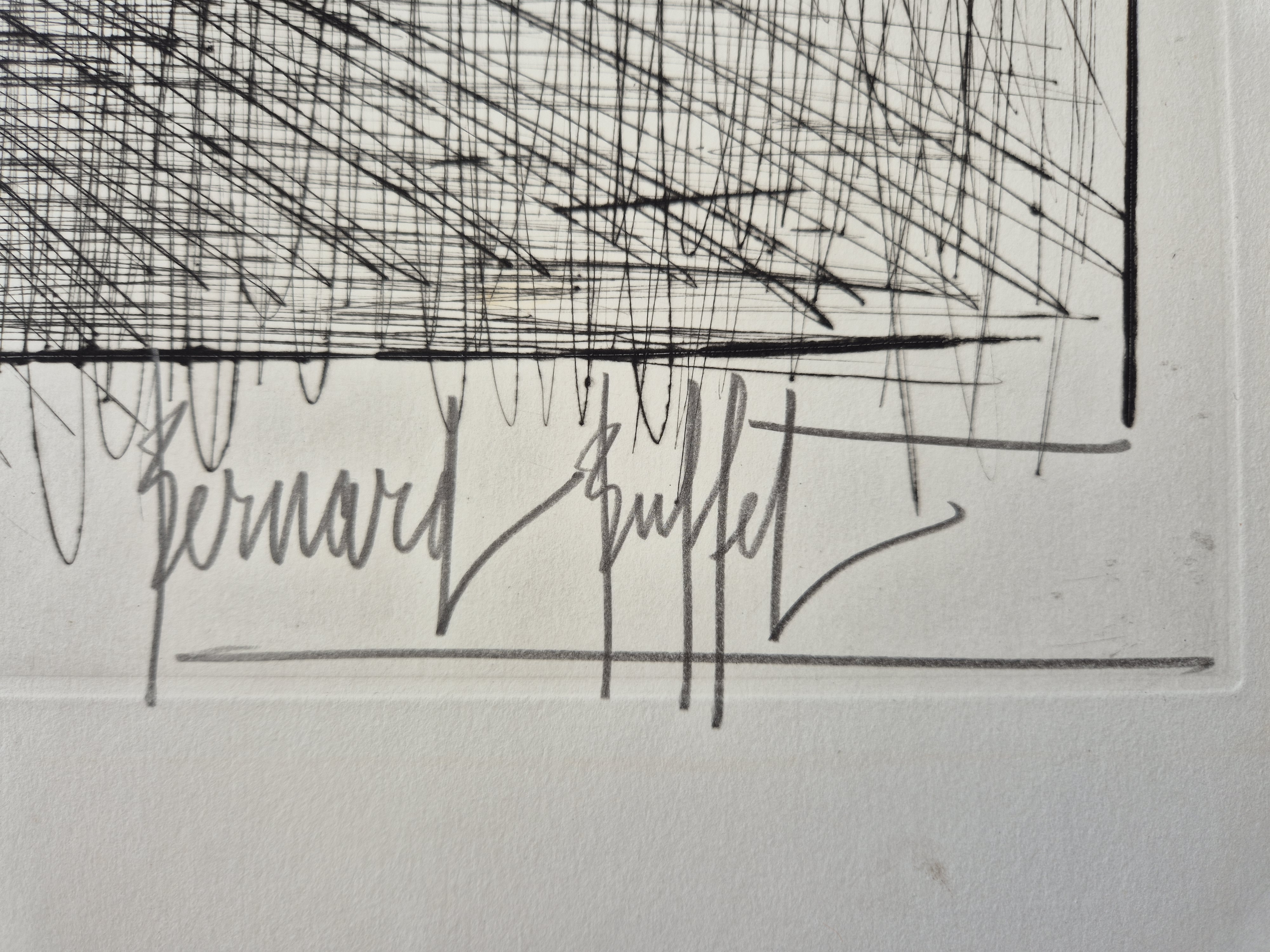 A black and white drawing of a windmill on a table.