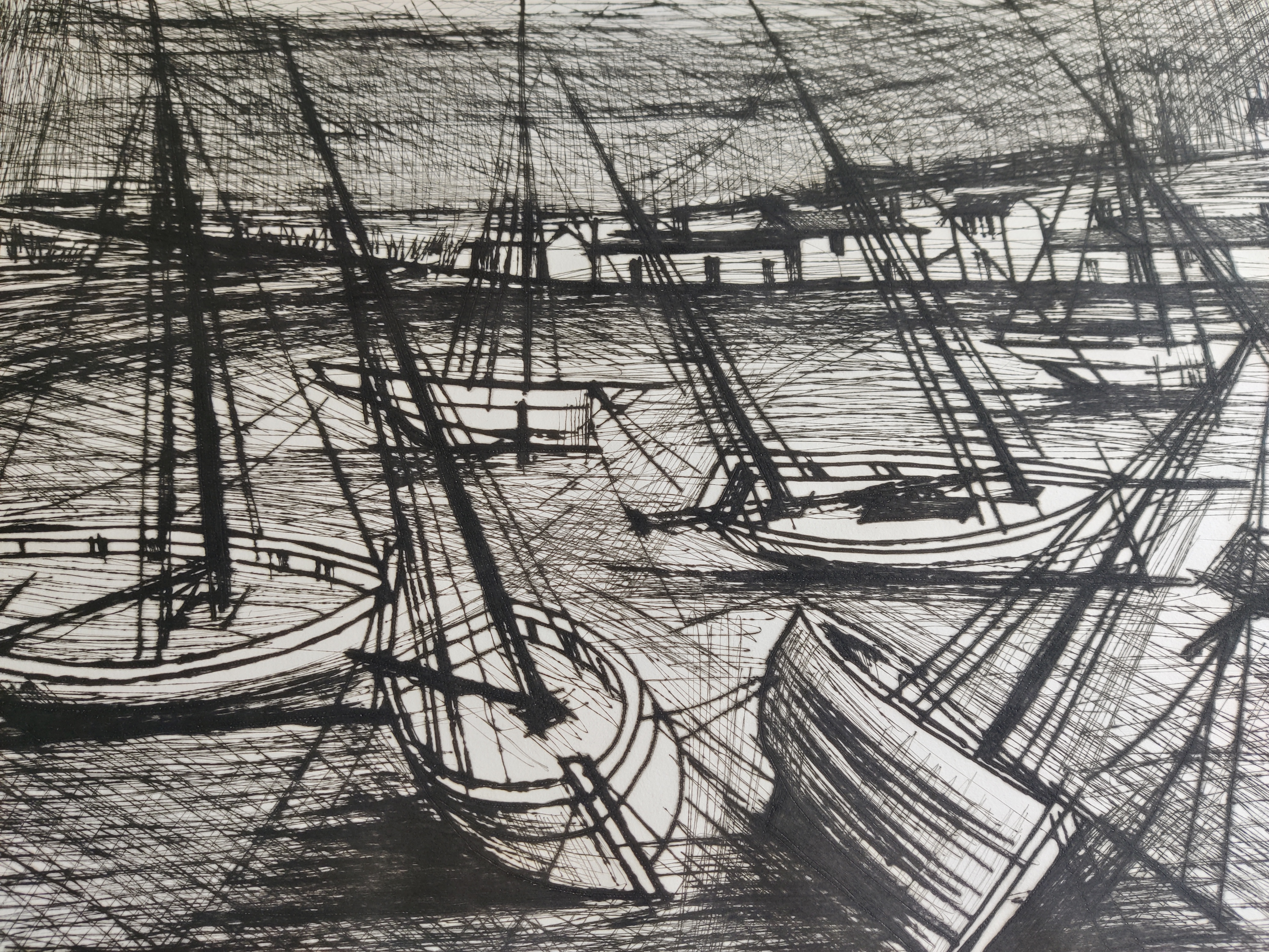 Sailing boats stranded at low tide