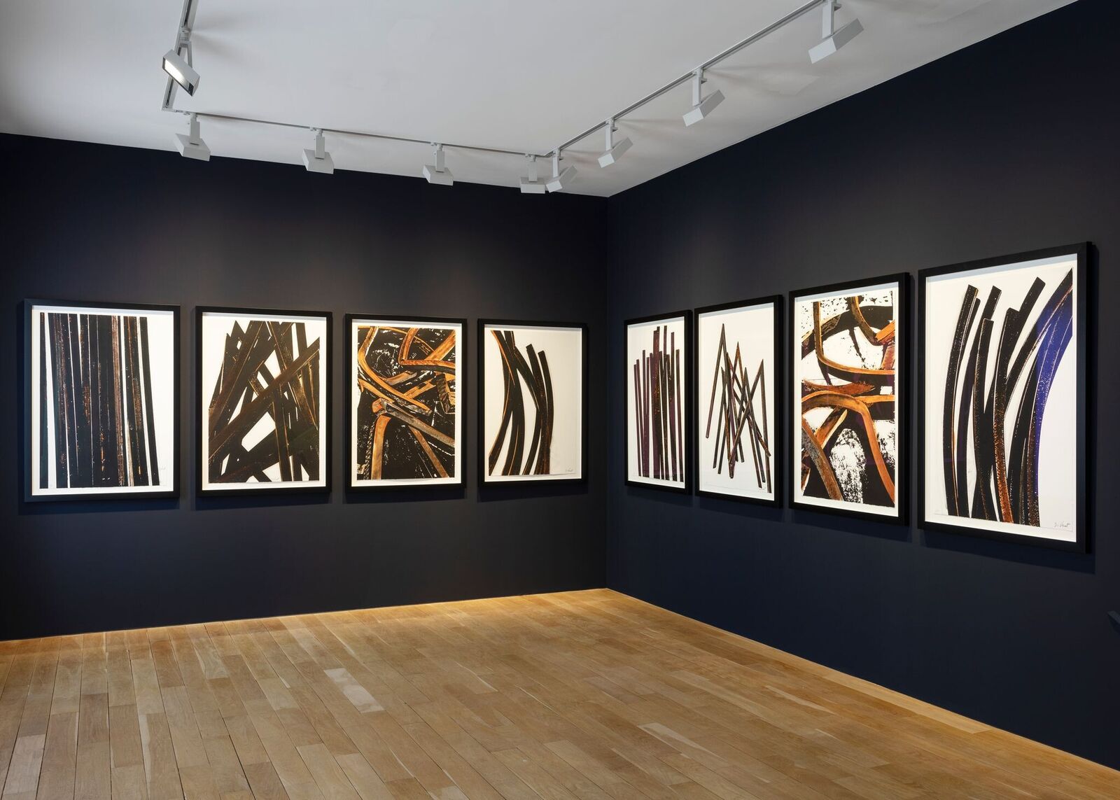 Artwork by Bernar Venet, V, Made of Screenprints hand-colored with oil stick 