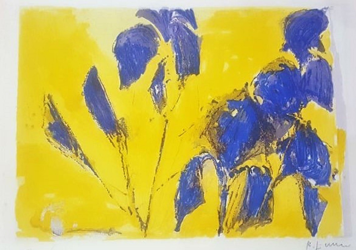 Artwork by Bernd Zimmer, Iris, Made of Screen Print, Tirage Fine Art 