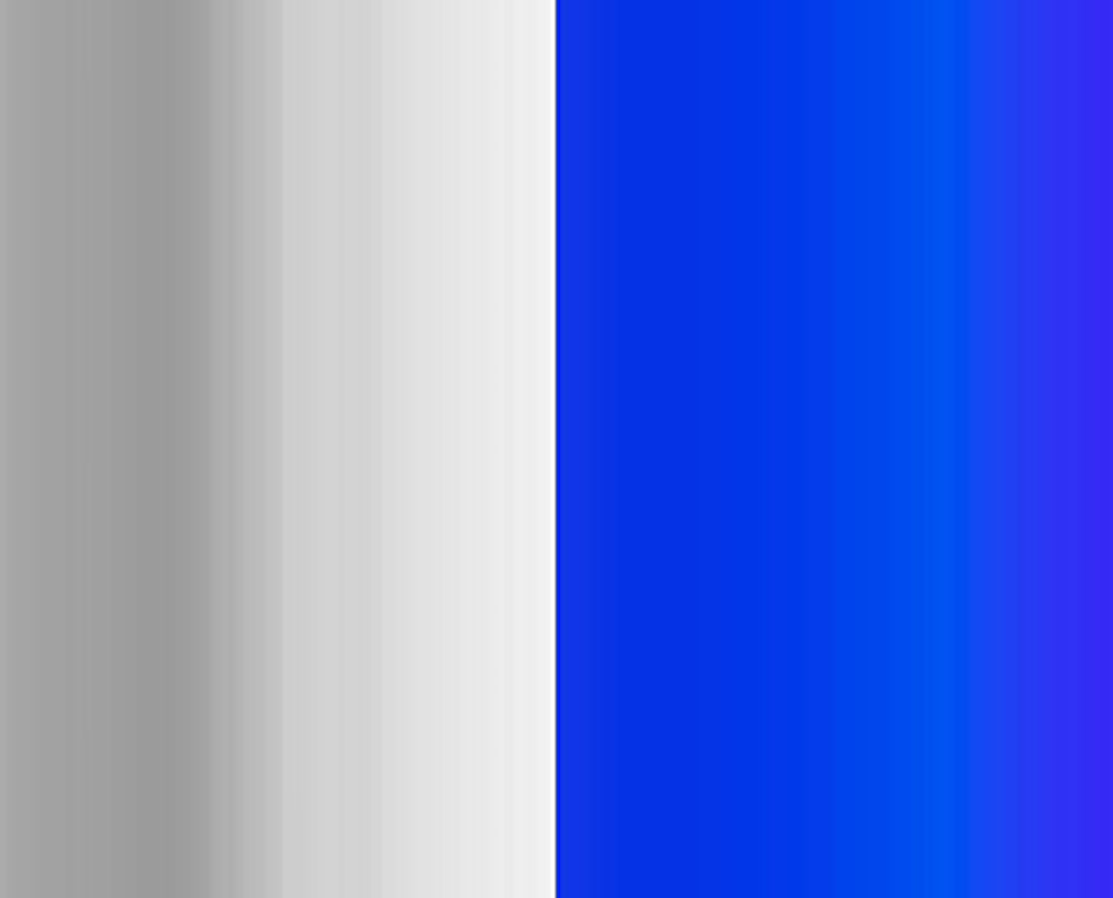 A blue and white abstract painting on a white background.