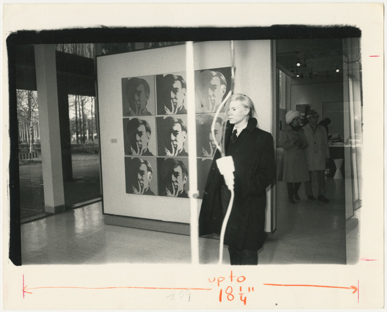Artwork by Bob Colacello, Photo of Andy Warhol taken at his Frankfurt exhibition, Made of Unique gelatin silver print 