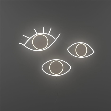 Artwork by Bobby Berk, Eye See You, Made of LED neon artwork with energy-efficient tubing on cut to shape backing 